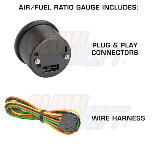 GlowShift 52mm Black 7 Color Boost & Oil Pressure & Air Fuel Ratio - 3 Gauge Set