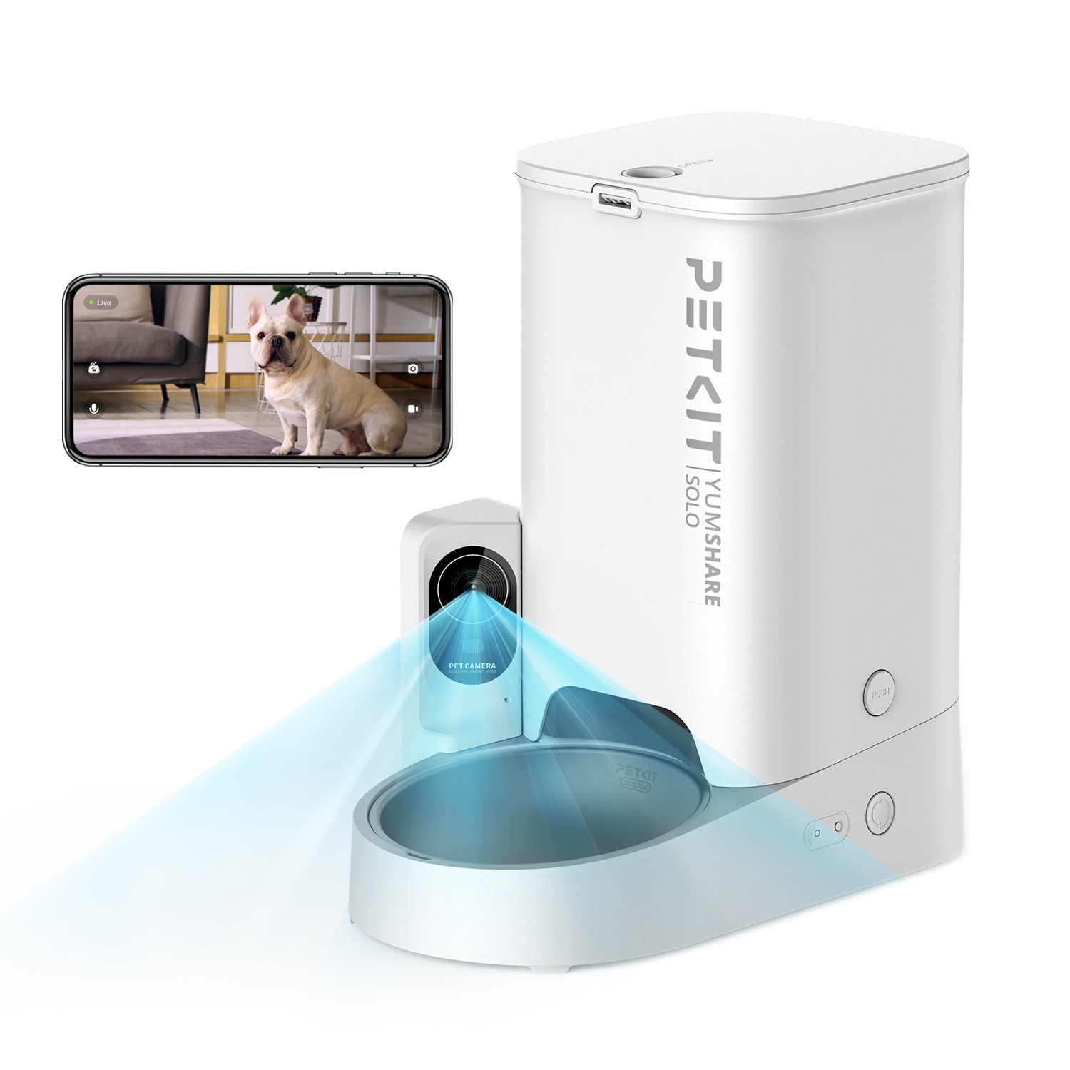 PETKIT 3L Automatic Cat Feederwith Camera, 2.4G WiFi Pet Feeder for Cat & Dog