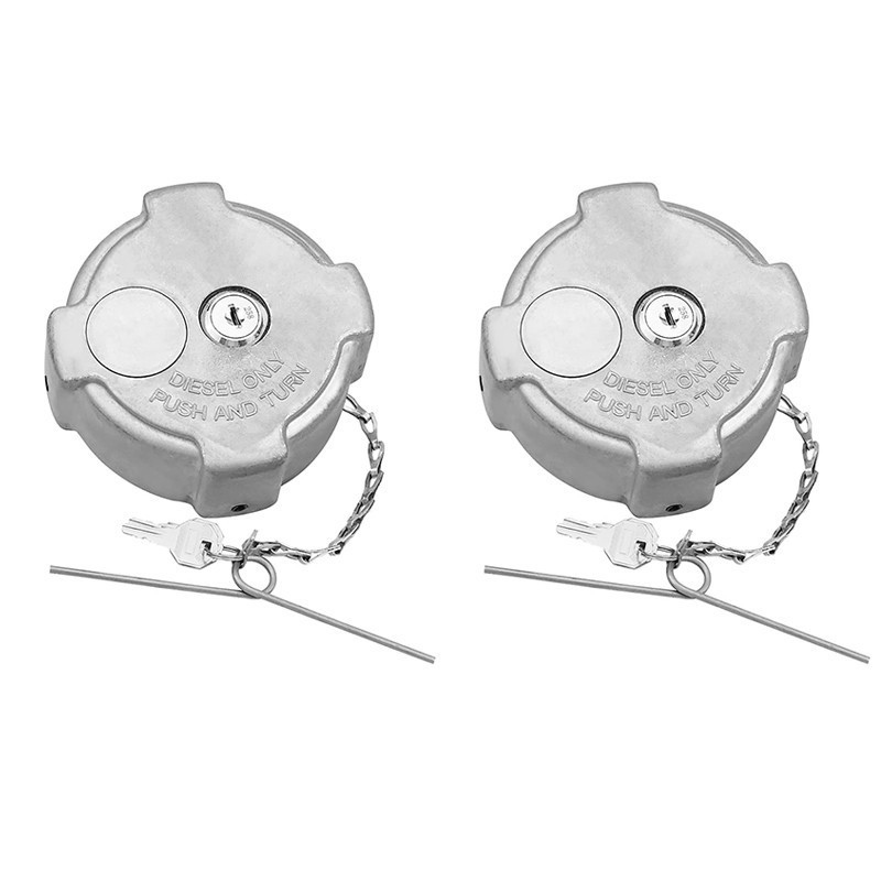 2Pcs Locking Diesel Fuel Cap with keys for 96-18 Freightliner Cascadia Columbia