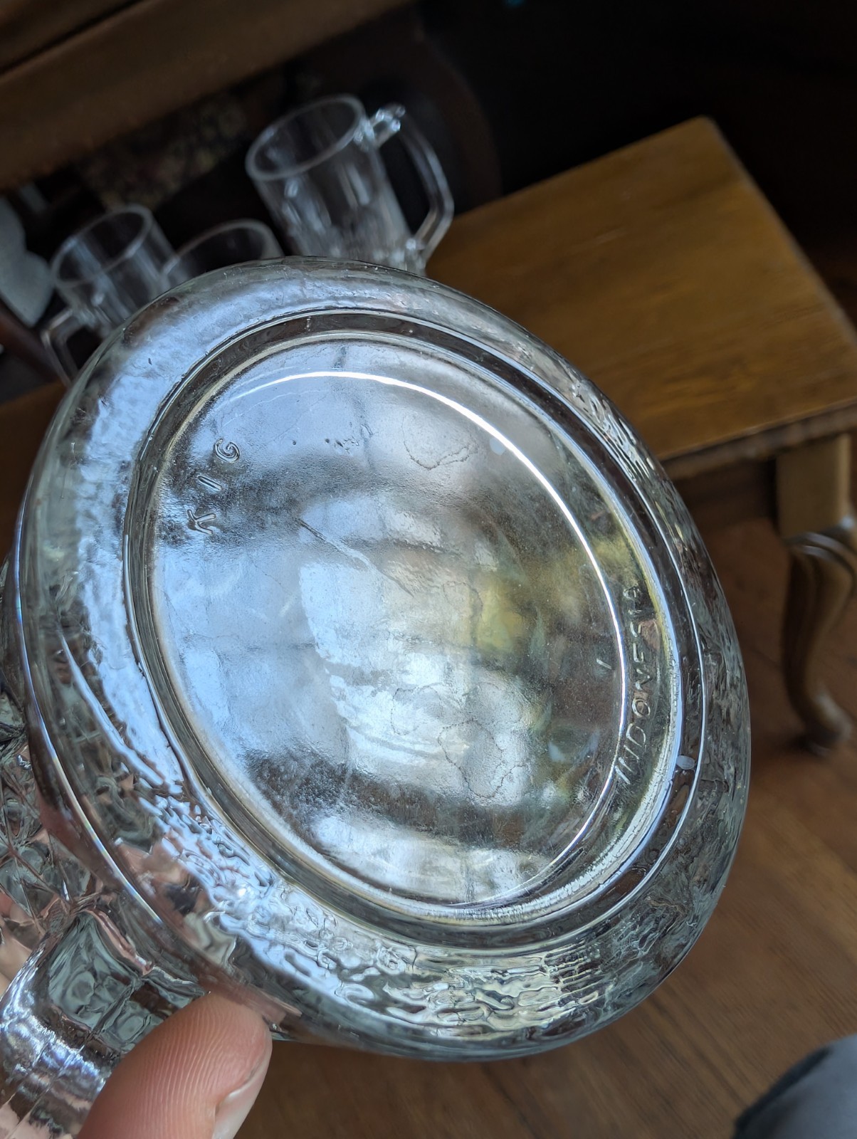 Heavy Glass Beer Steins KIG Indonesia vintage set of four