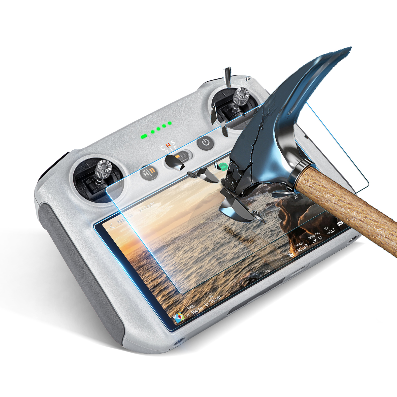 Screen Protector Film Dust-Free Tempered Glass for DJI RC RC2