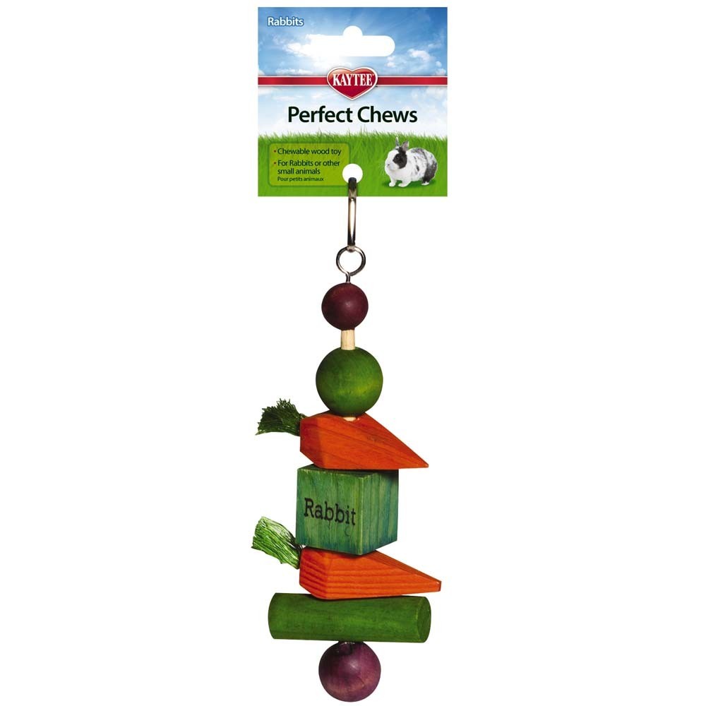 Kaytee Perfect Chews Rabbit Ka-Bob Colorful Wooden Toy for Small Animals