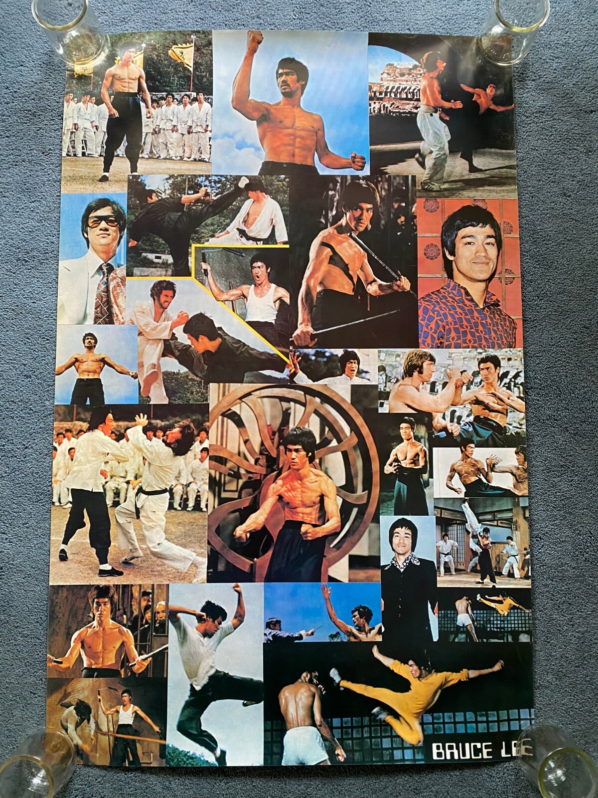 Vintage 1970s Poster Collage Bruce Lee Jeet Kune Do Martial Artist