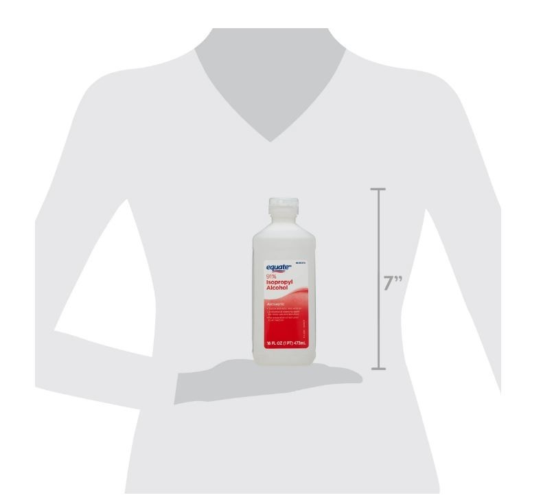 Equate 91% Isopropyl Alcohol Antiseptic Liquid, Resealable, 6 PACK, 6 x 16 fl oz
