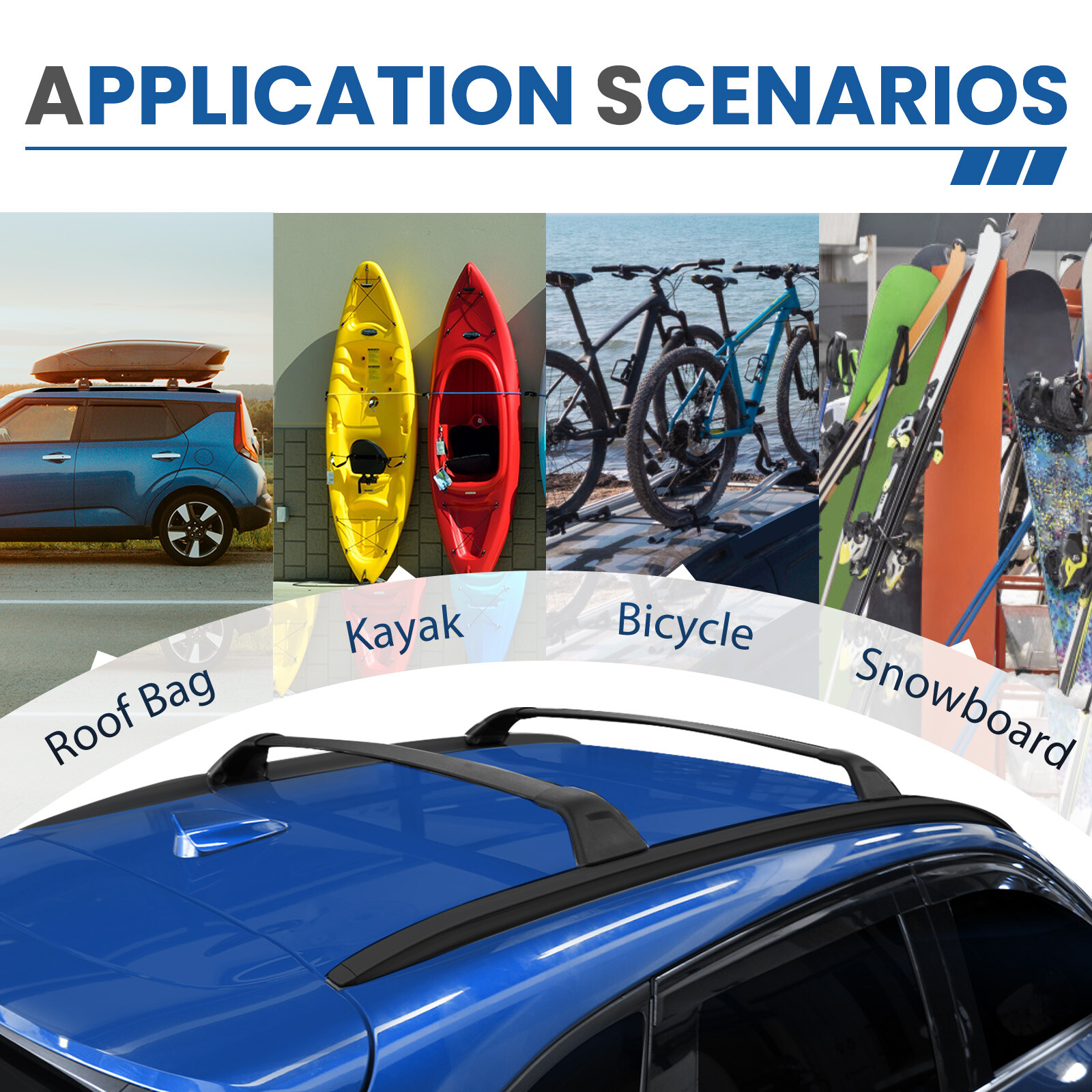 220 LBS Roof Racks Cross Bar Side Rail Fit for Mazda CX-5 CX5 2017-2024 Aluminum