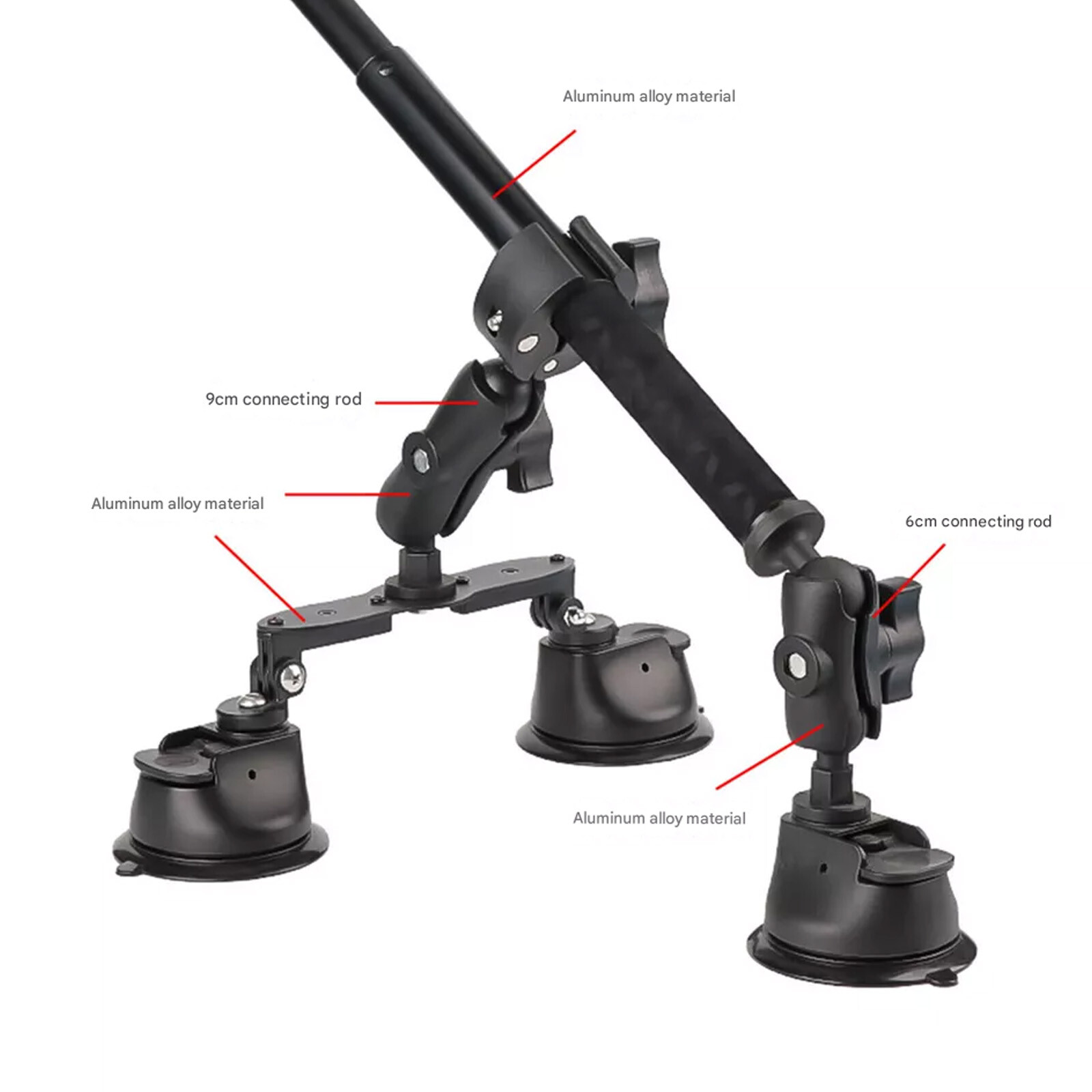 For Insta360 ONE X4 X3 X2 DJI Panoramic Camera Car SuctionCup Mount+Selfie Stivh