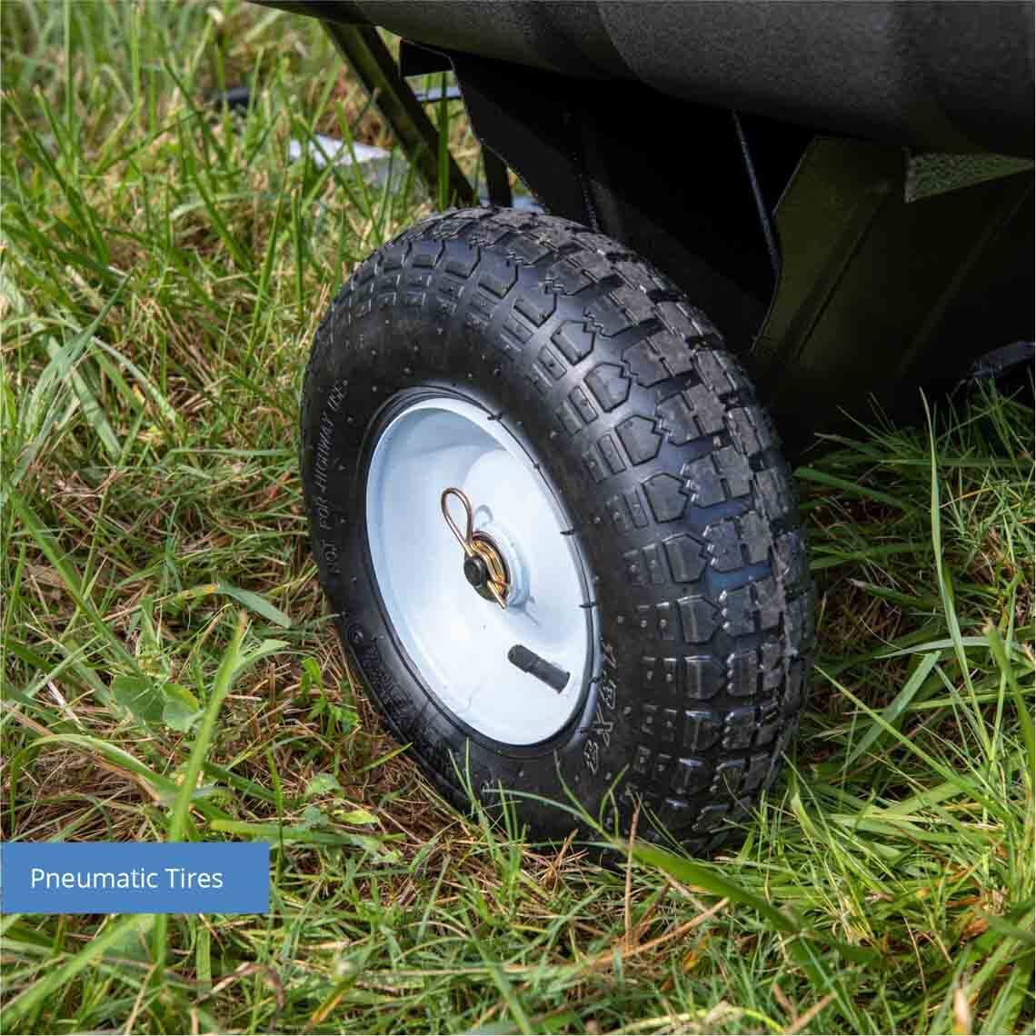 Titan Attachments 400 LB (10 Cu. Ft.) Economy Poly Dump Cart for Lawn Tractor