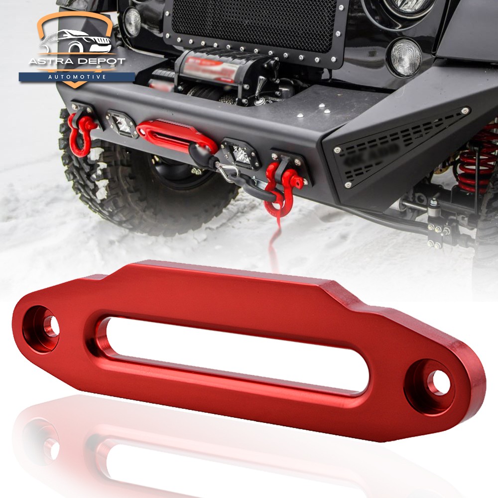 Red CNC 10" Aluminum Hawse Fairlead for Synthetic Winch Rope 8000LBS - 15000LBS