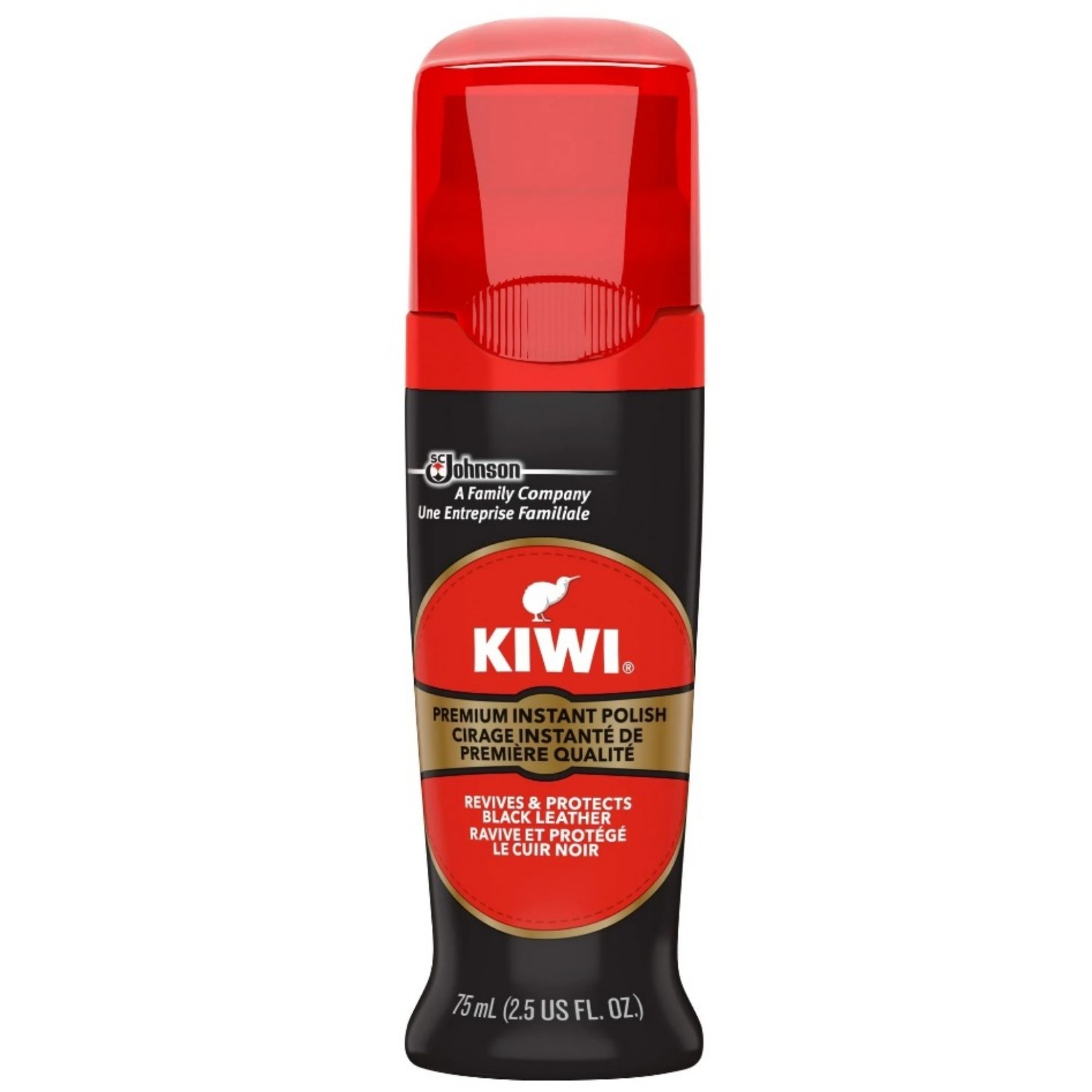 Kiwi Black Premium Instant Shoe Polish 2.5oz Revives & Protects Leather