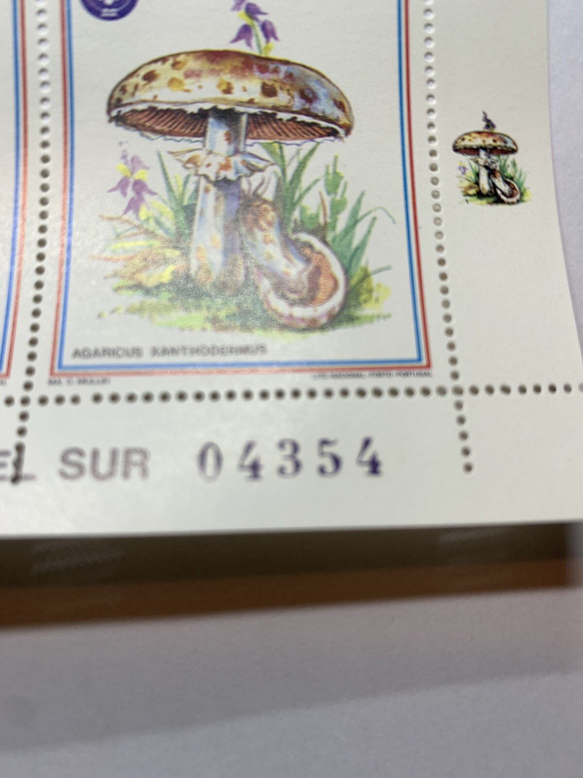 RARE 1986 PARAGUAY FDC COVER MUSHROOMS WITH CANCELED AND MINT NUMBERED SHEETS