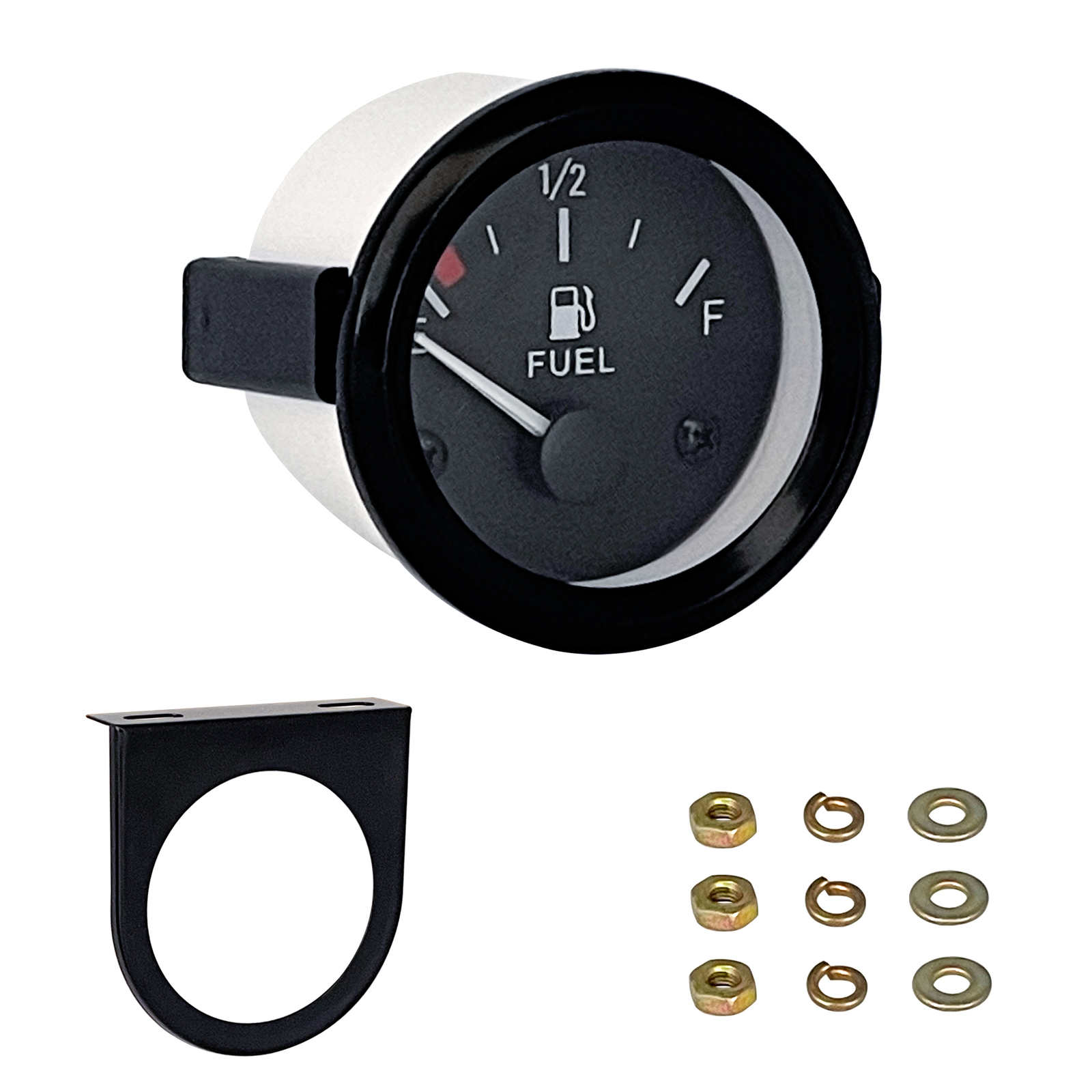 2" Universal Fuel Level Gauge E-1/2-F Pointer 52mm Fuel Tank Meter LED 12V