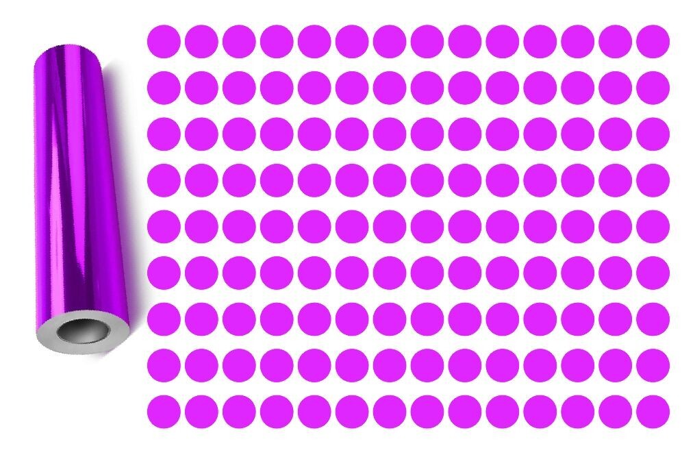Dots Round Vinyl Color Coded Inventory Label Chrome Purple 1/4 Inch Stickers