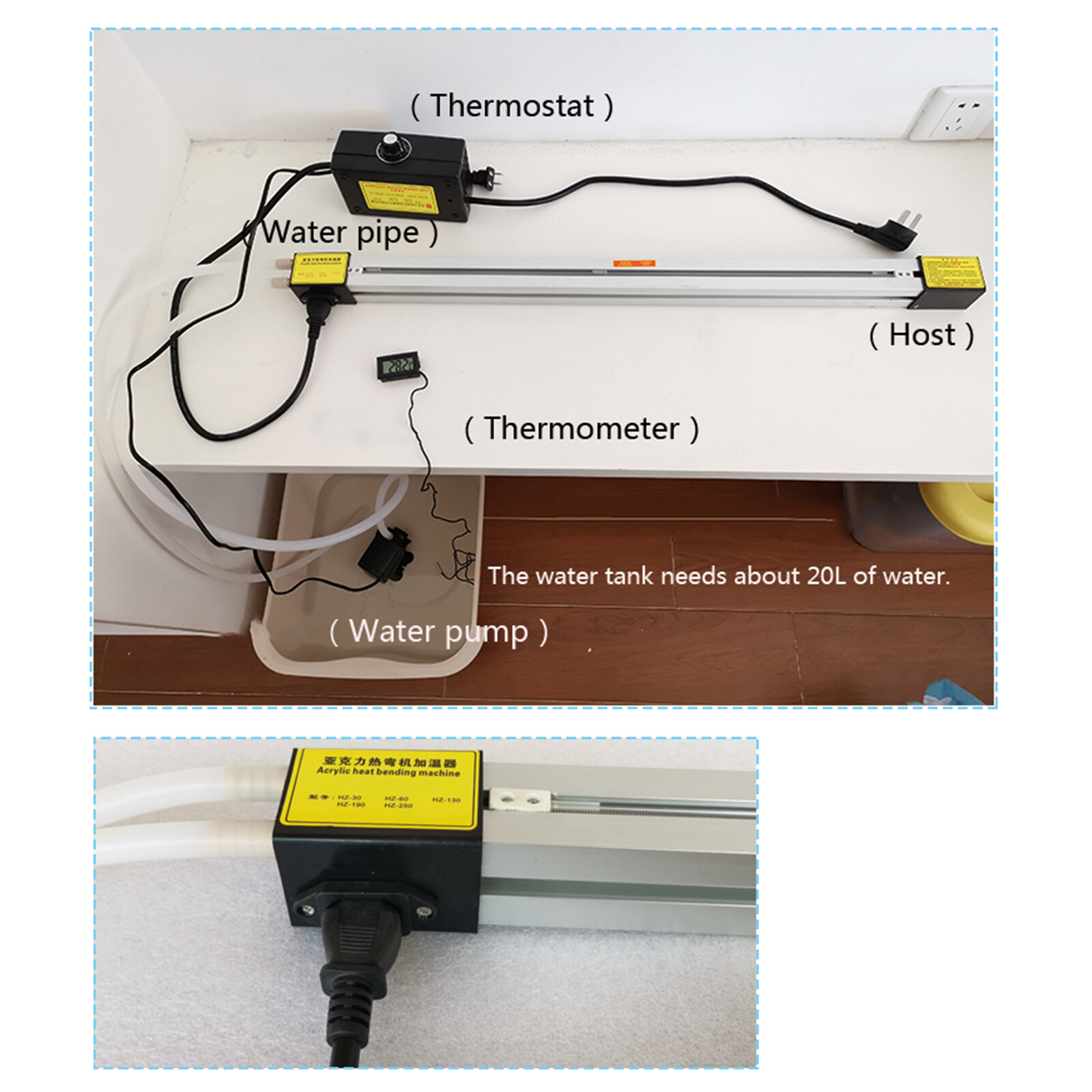1250mm Manual Acrylic Light Box Plastic PVC Bending Machine Heater Bender Strip