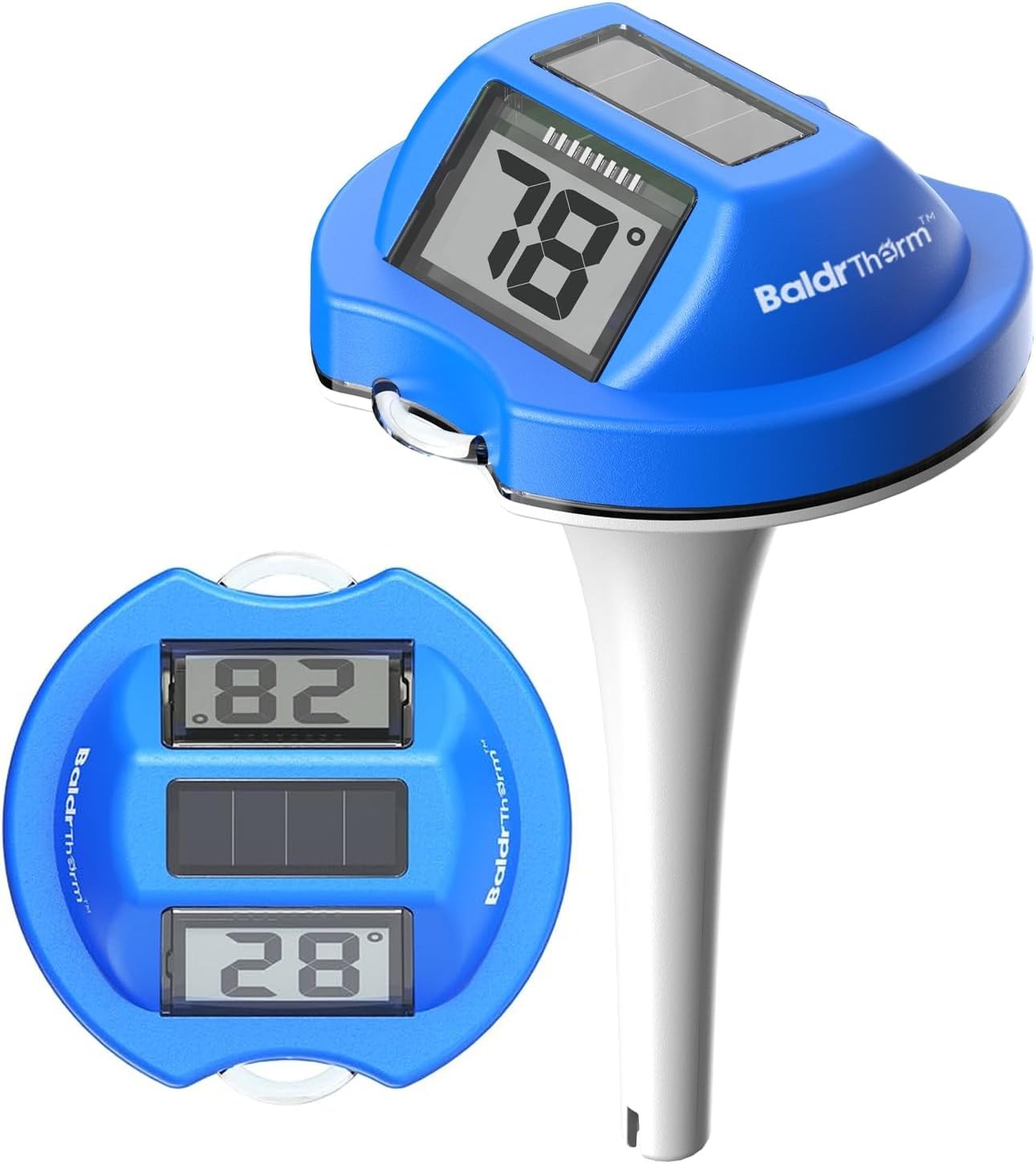Pool Thermometer Solar Digital Floating, High Precision Large Screen Without ...