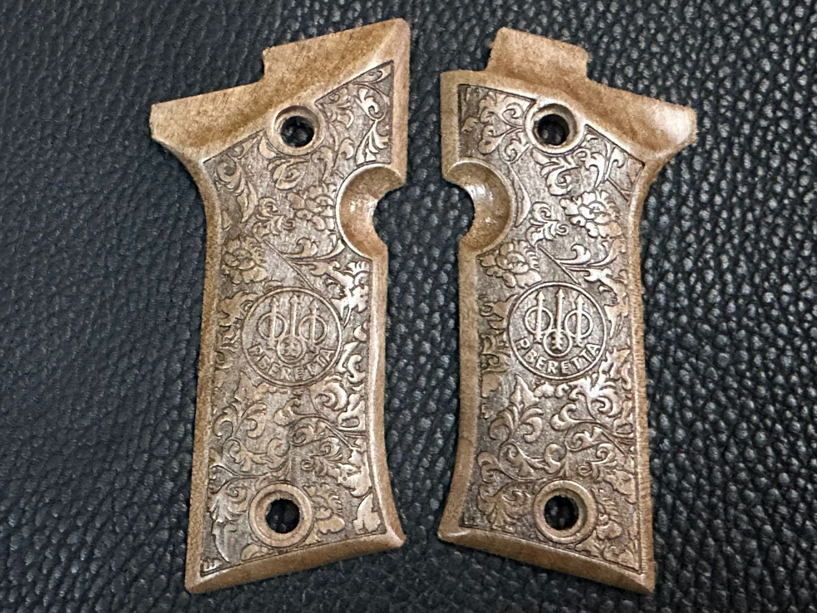 Beretta 80X Cheetah Grips - Premium Quality Turkish Walnut Wood - Floral Design
