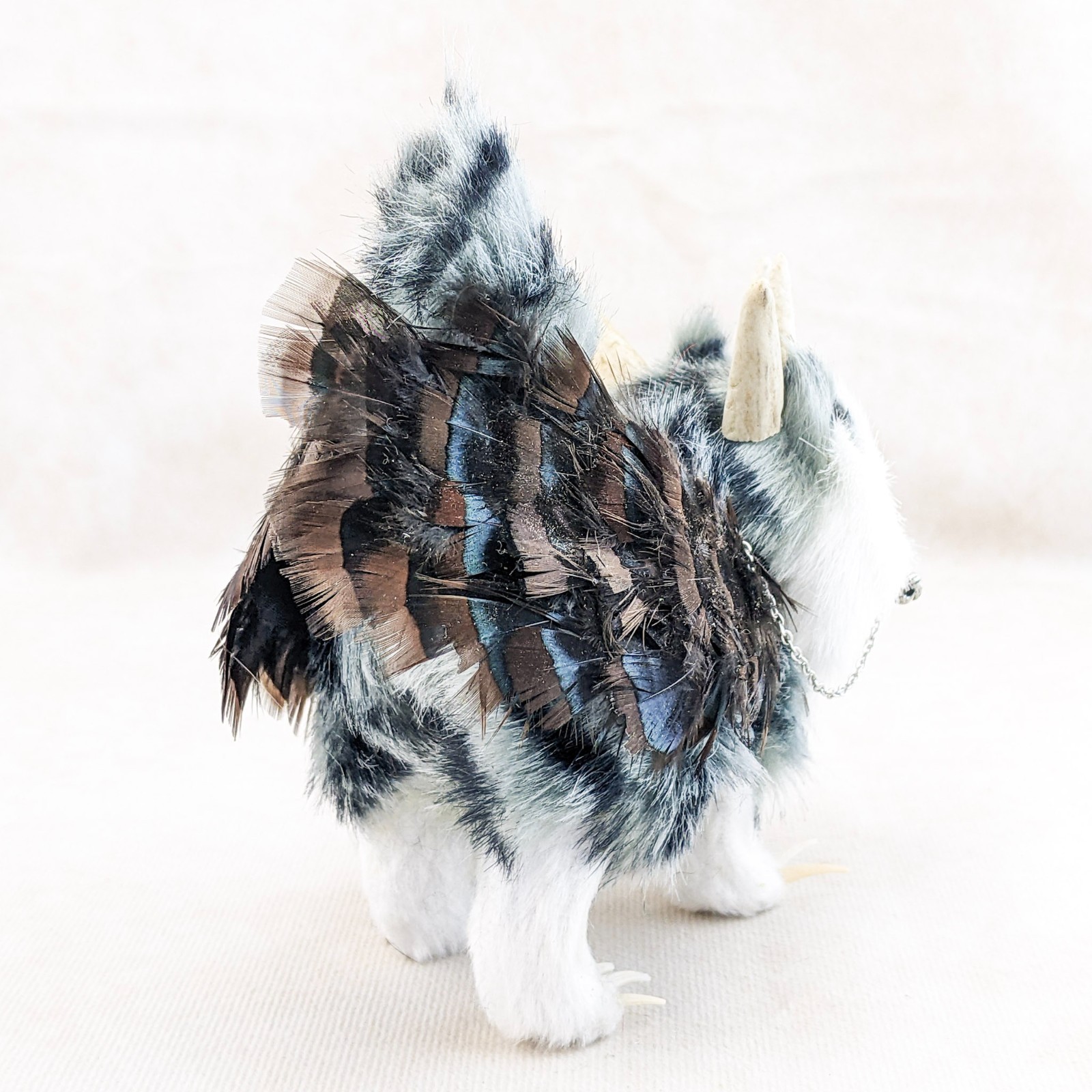 Faux Monster Cat Cryptid display Purogriff cousin to Hippogriff oddities gift