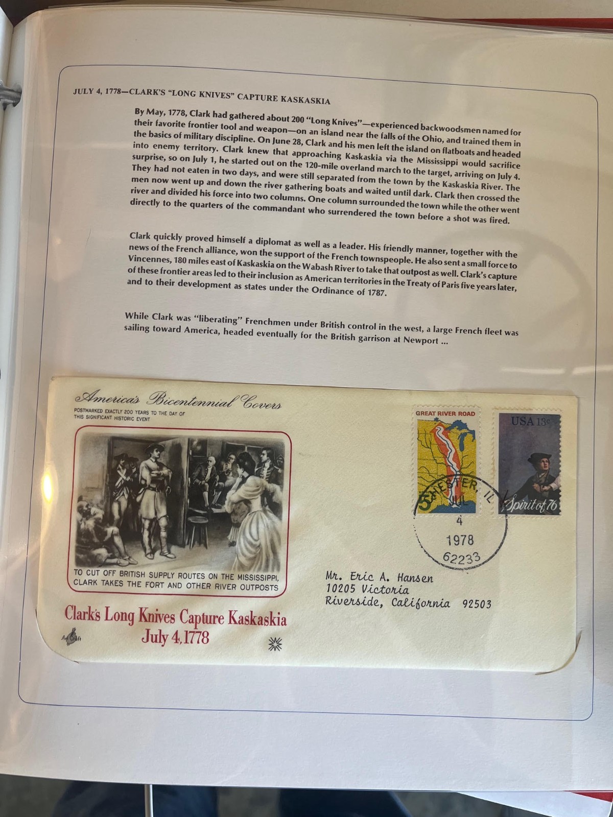 Bound Collection of Bicentennial First Day Covers 1978 Westport Collectors