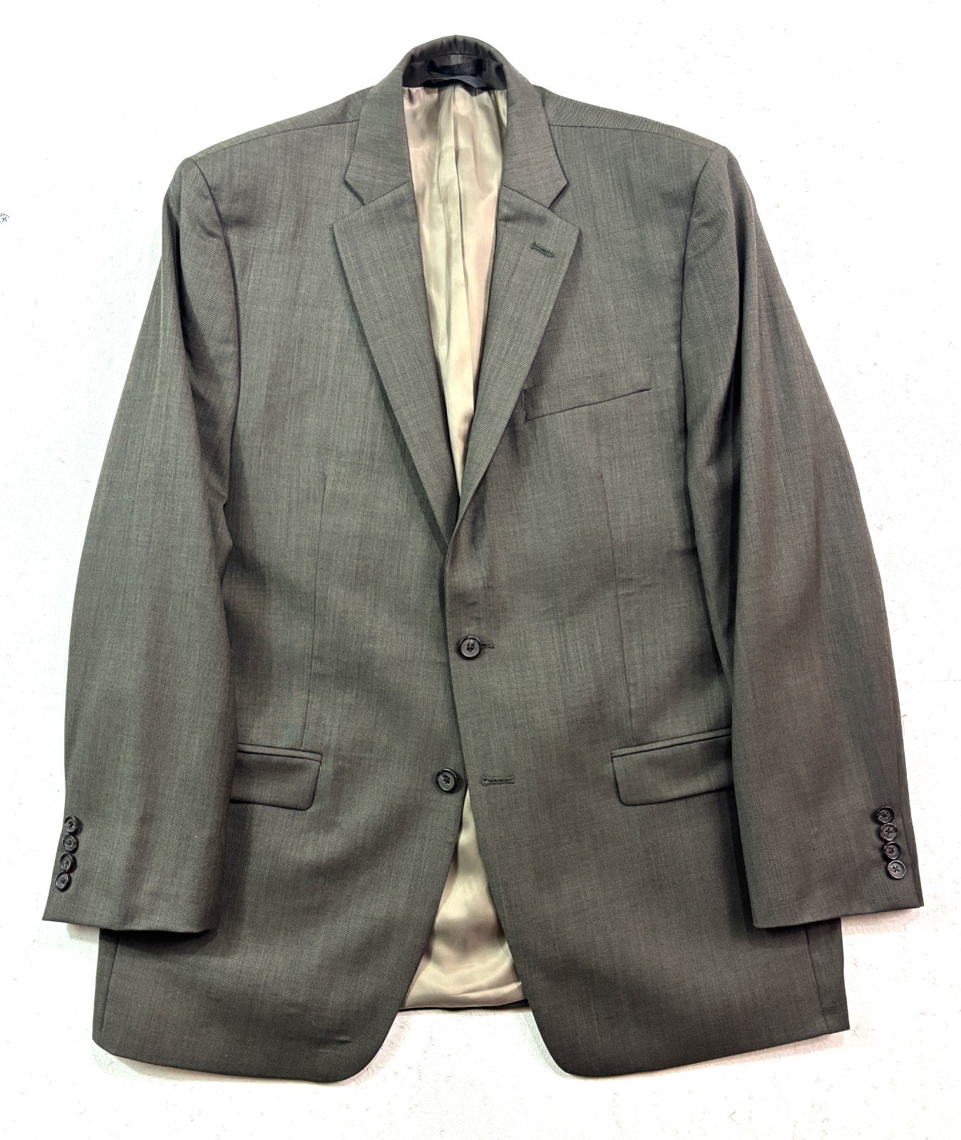 Ralph Lauren 44L 34x32 Green 2pc Pant Suit 100% Wool Pleated Cuffed Classic