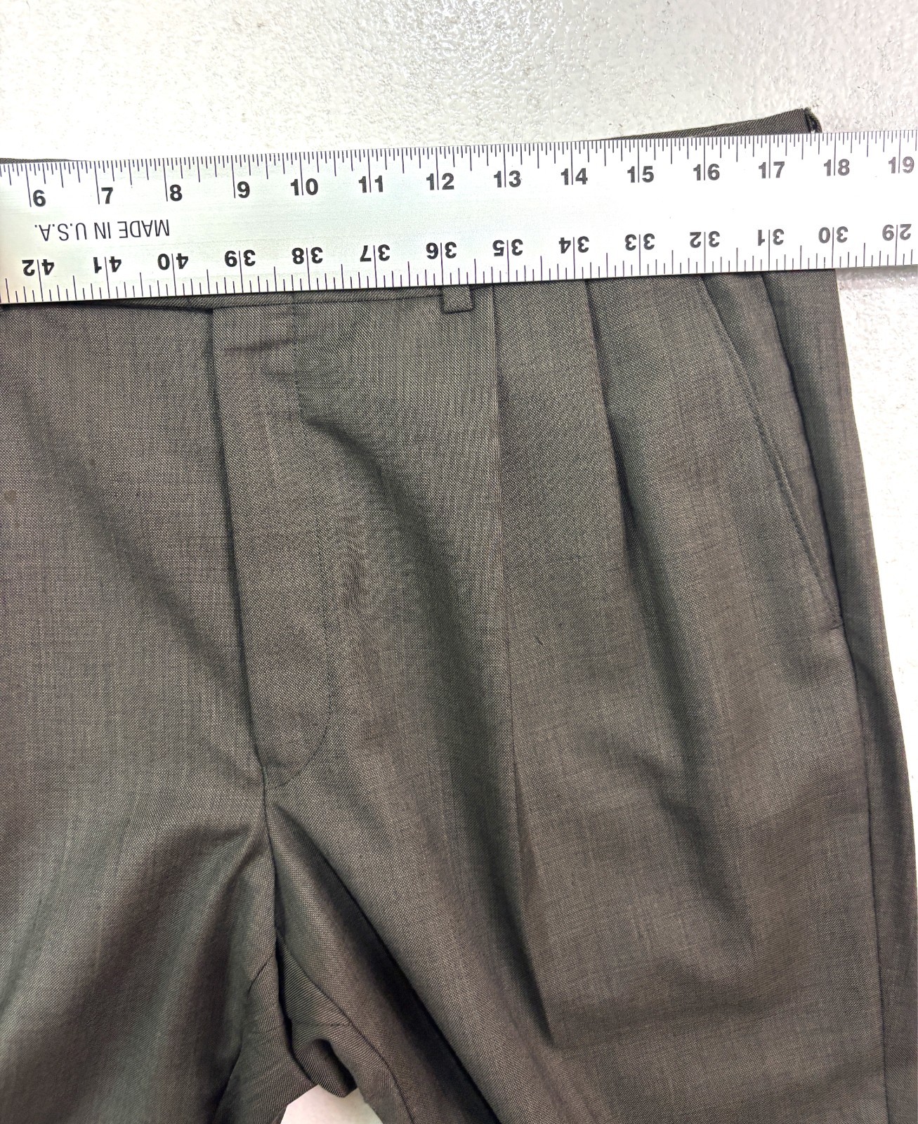 Ralph Lauren 44L 34x32 Green 2pc Pant Suit 100% Wool Pleated Cuffed Classic