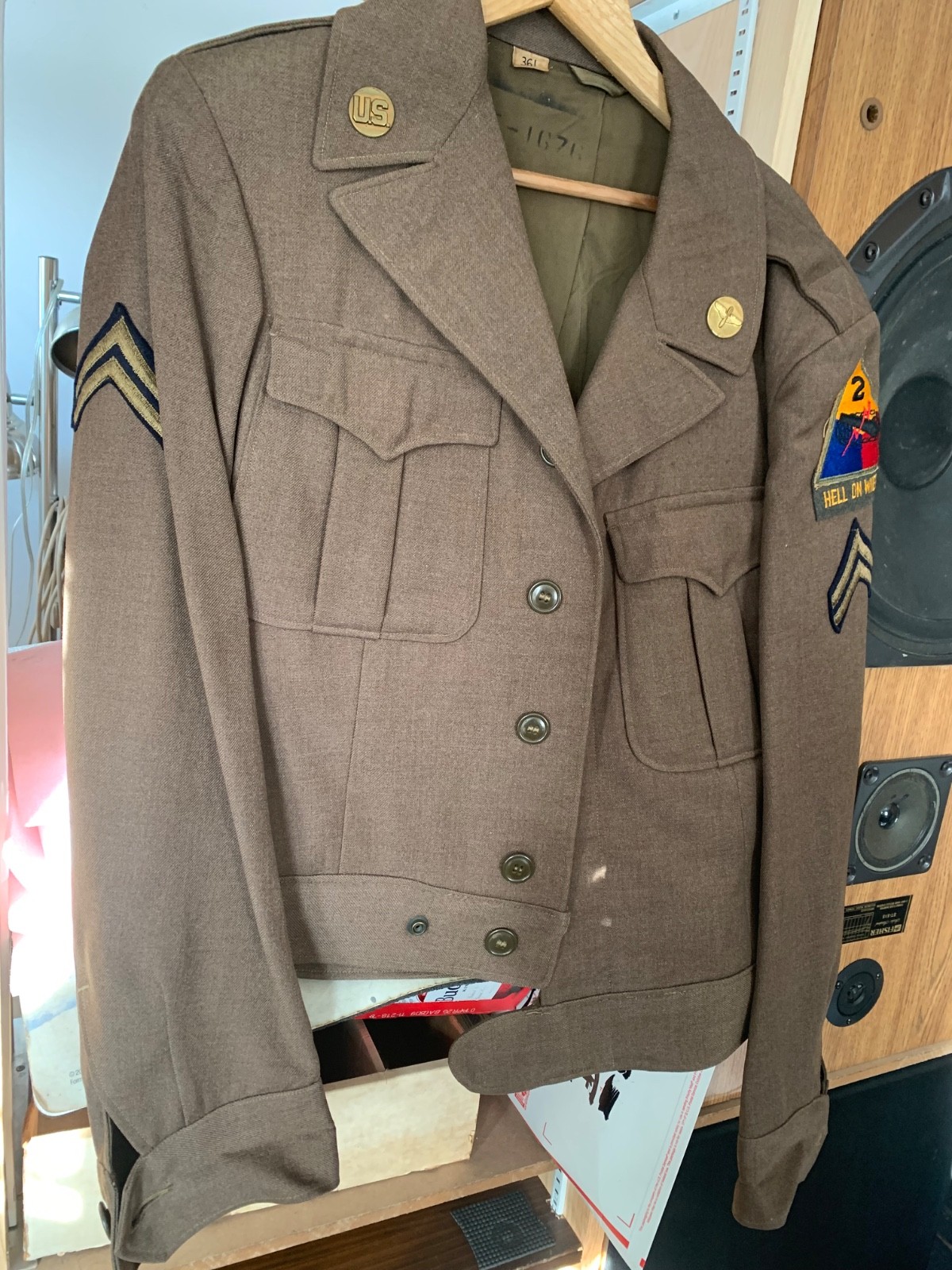 WW2 US ARMY IKE JACKET 2ND ARMORED DIVISION HELL ON WHEELS