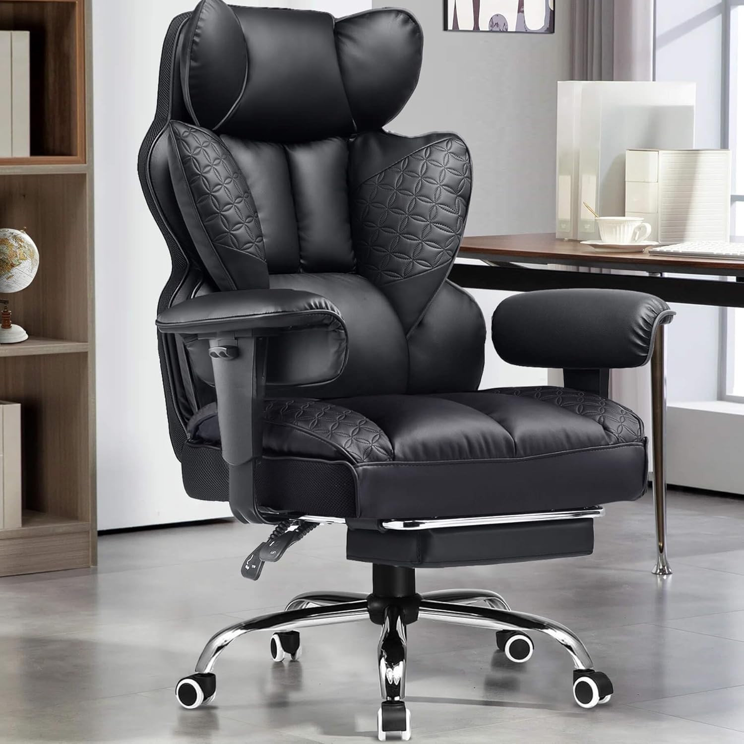 GTRACING Big and Tall Gaming Chair 400lbs Heavy Duty Office Chair with Footrest,