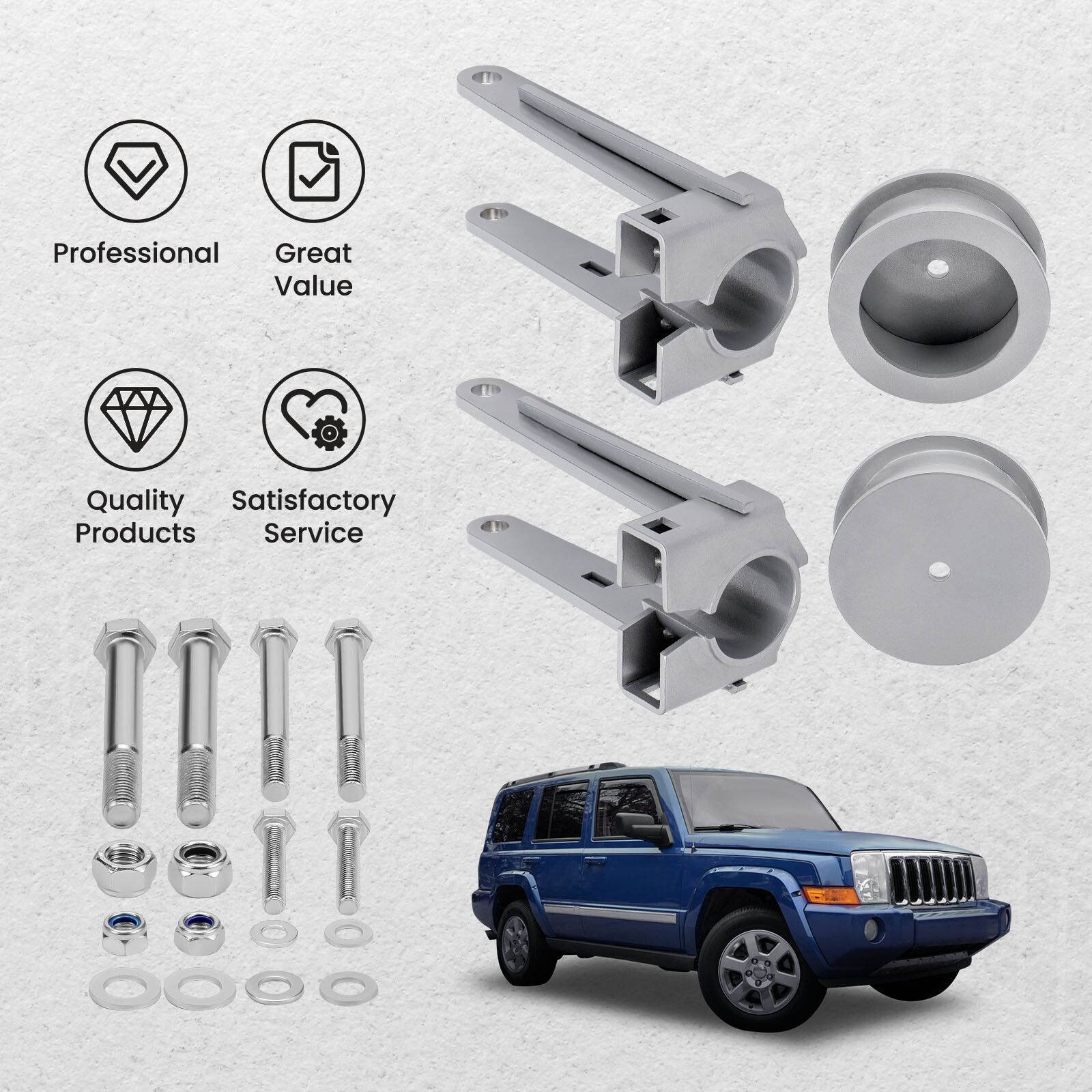 3.5'' Front 3" Rear Lift Kit for Jeep Grand Cherokee WK 2WD 4WD 2005-2010