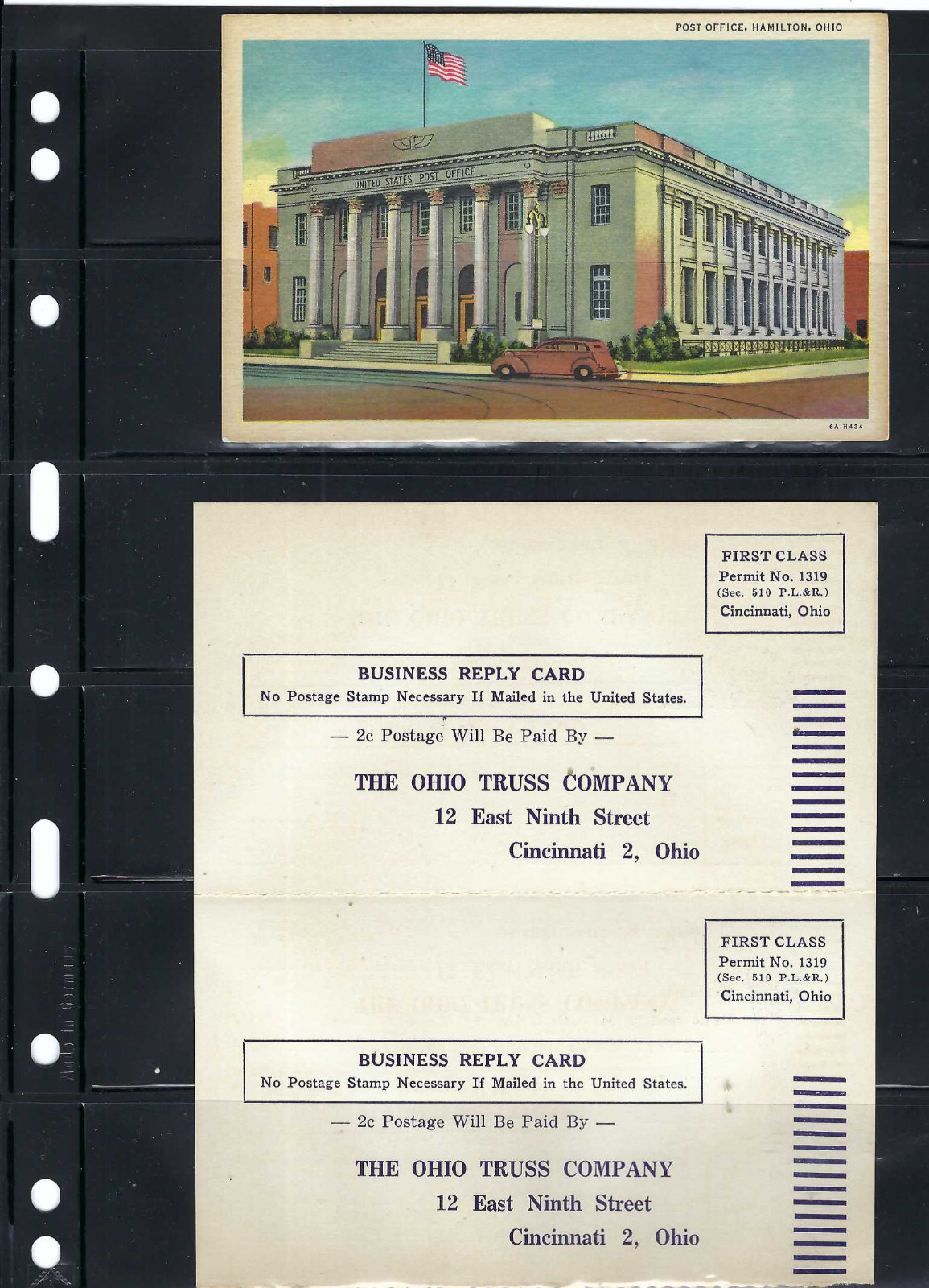 HAMILTON. OHIO     'POST OFFICE'- POST CARD.- BUSINESS CINCINNATI-  OHIO-