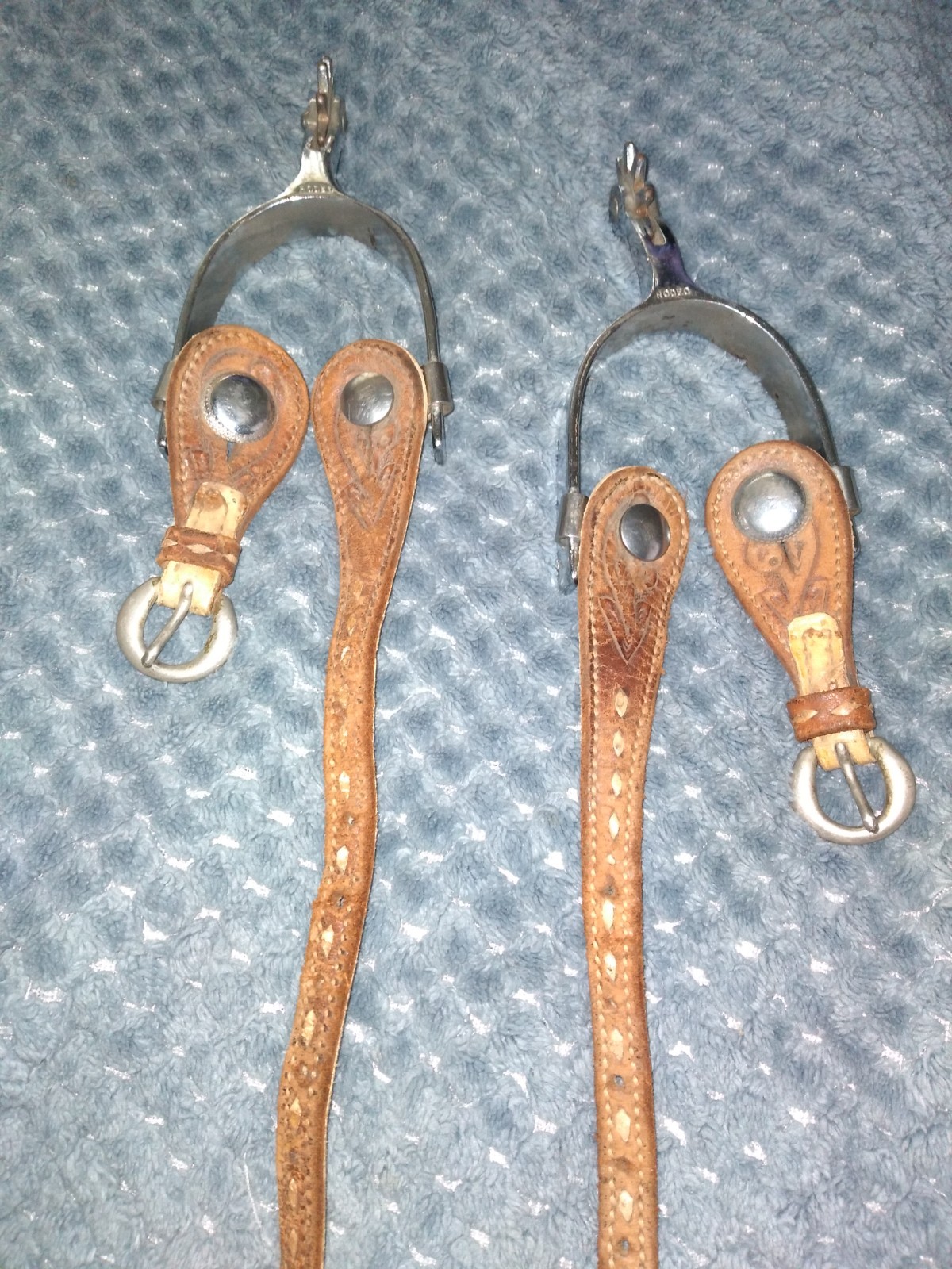 NICE VINTAGE PAIR OF STAINLESS STEEL WESTERN COWBOY SPURS