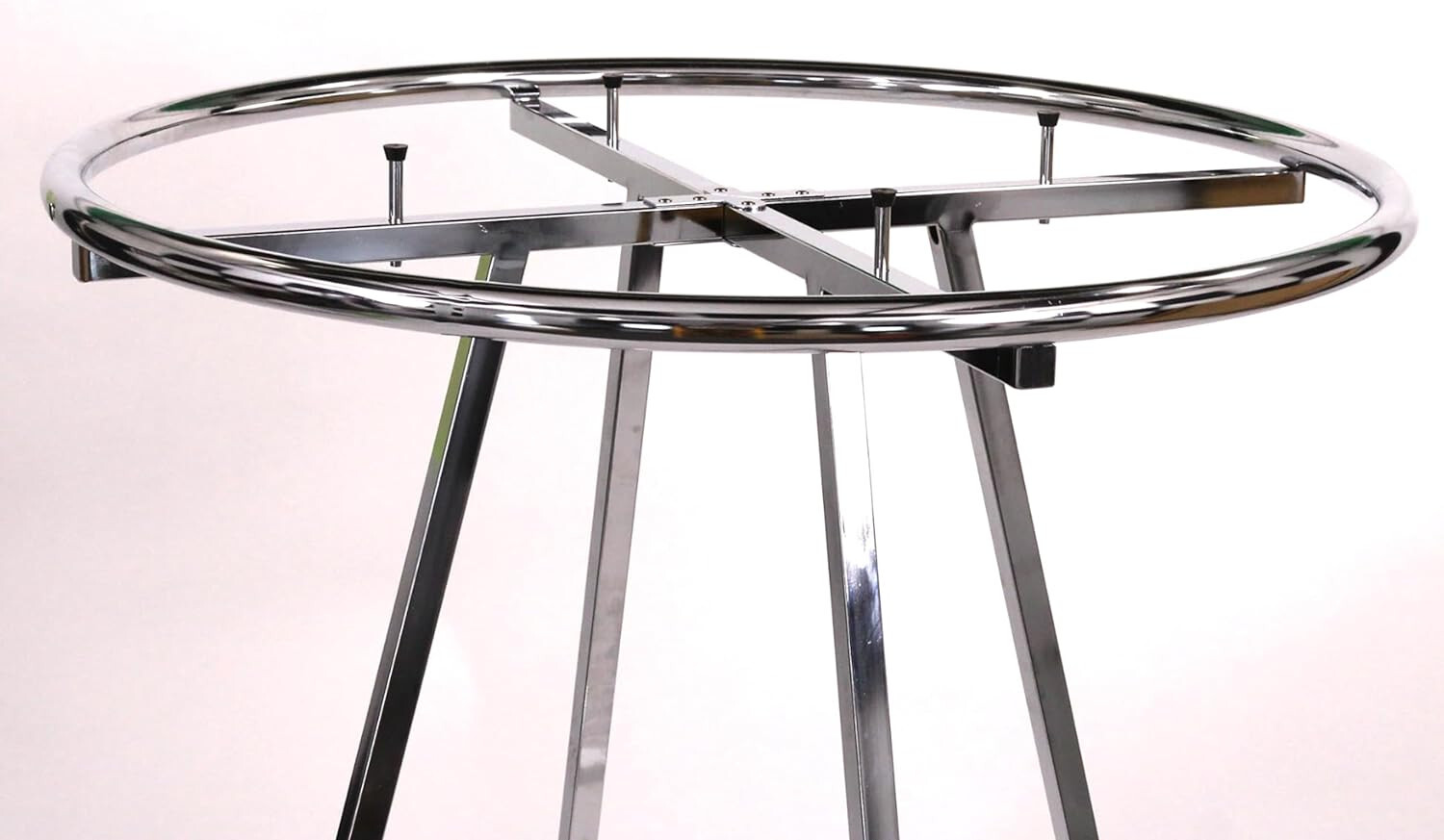 Chrome 36" Round Clothing Rack Height 48 - 72" H Leveler Glides Garment