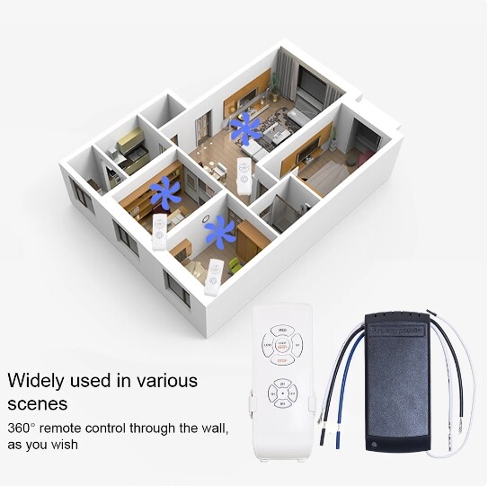 Universal Ceiling Fan Lamp Light Remote Control Receiver Kit Timing Wireless 15M