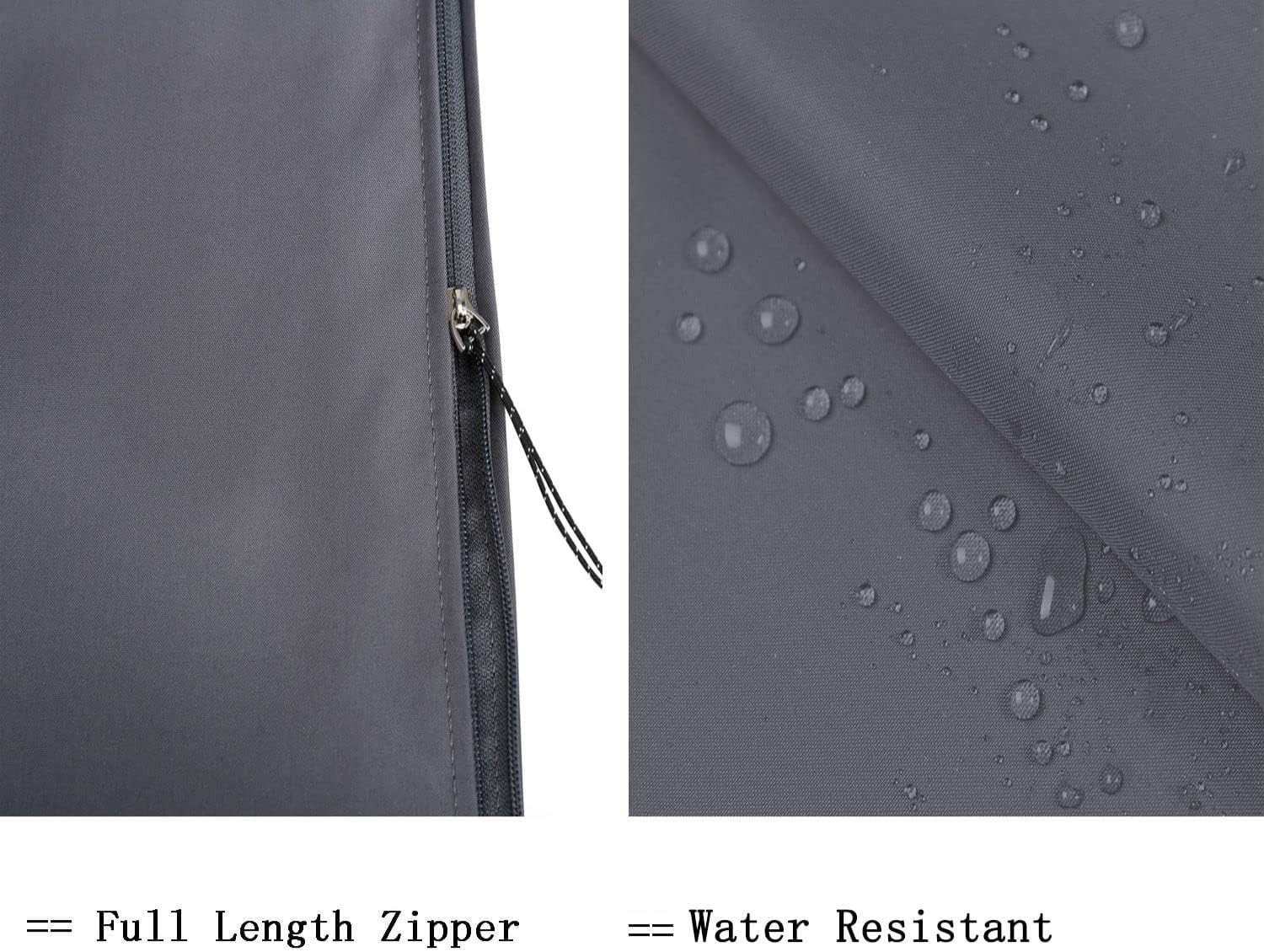 Patio Umbrella Cover 6-9ft Waterproof Zipper Rod Outdoor Market Grey NEW