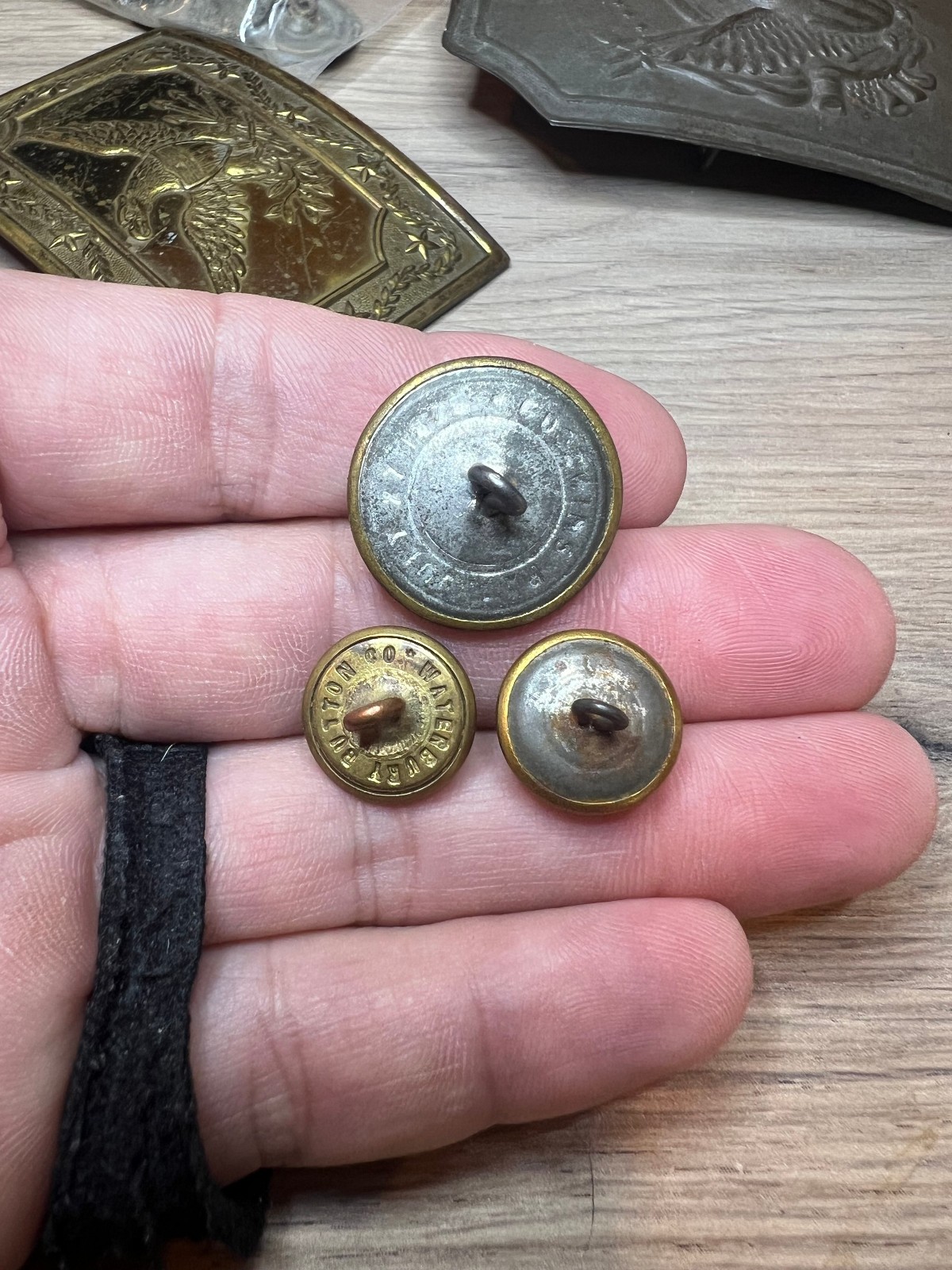 Group of 3 Civil War GAR Veterans Coat & Cuff Buttons