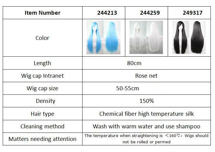 White Long Straight Women Cosplay Costume Party Hair Anime Wigs Full Hair Wig