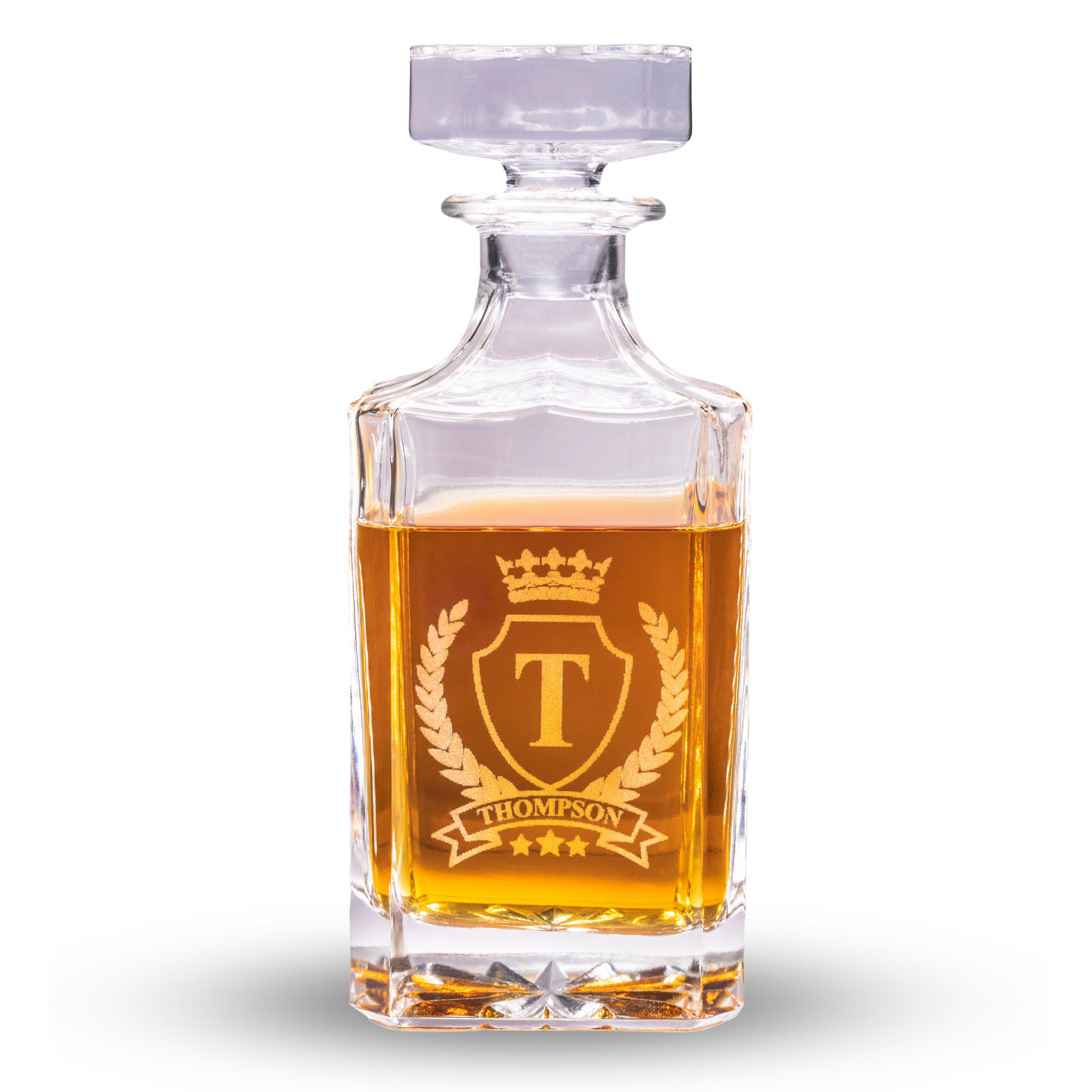 Personalized Whiskey Decanter – 750ml Engraved Whisky Decanter Glass And Stopper