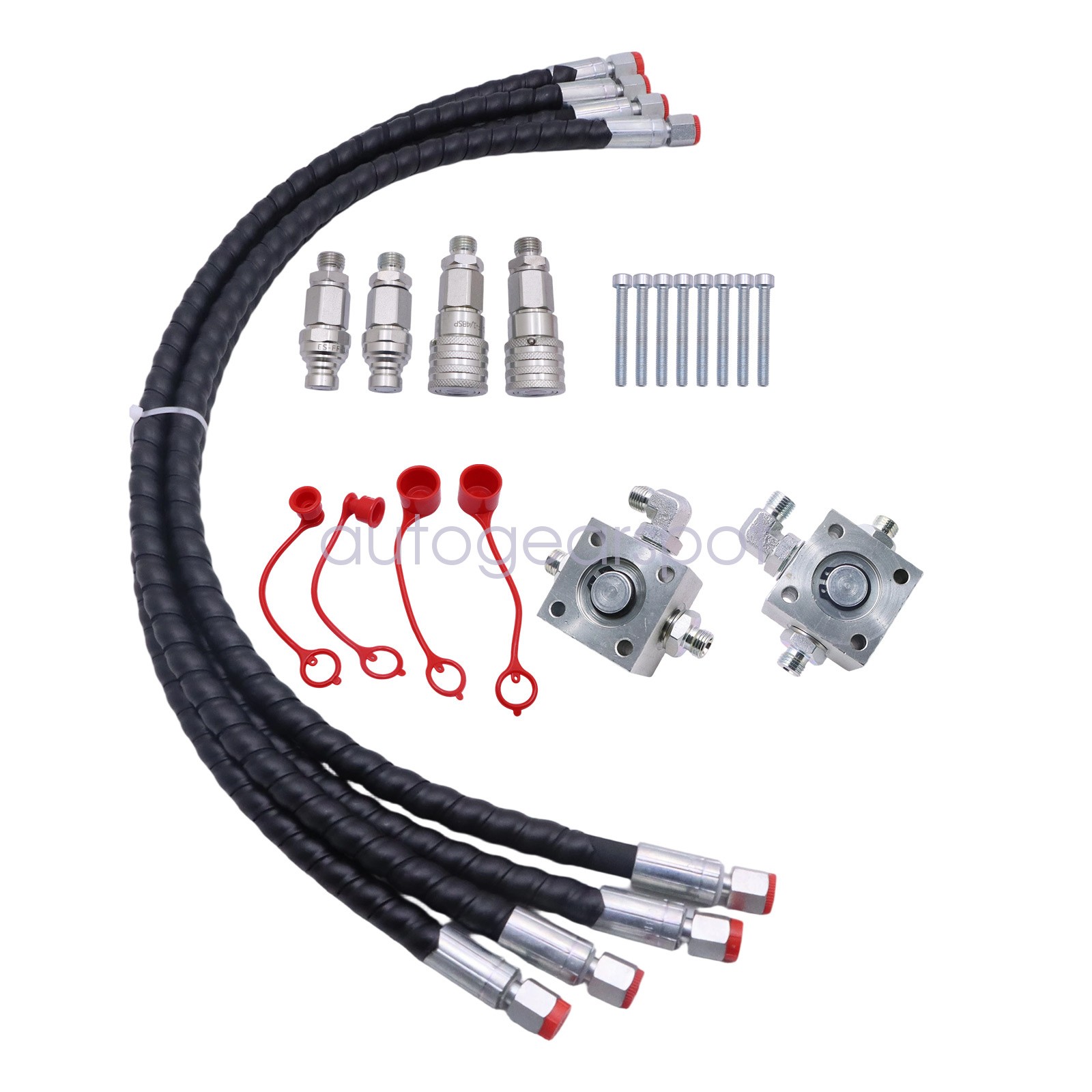 2 Three Way Diverter Valves For 1-2 ton Chinese Mini Excavator w/ Quick Connects