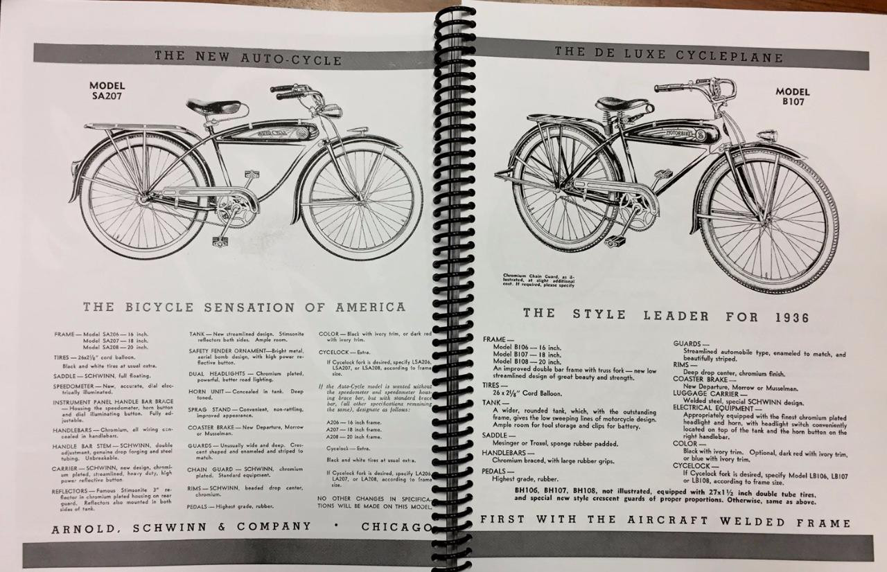 new BOOK prewar 1933-WW2 SCHWINN BUILT BICYCLES antique bike Aerocycle Autocycle