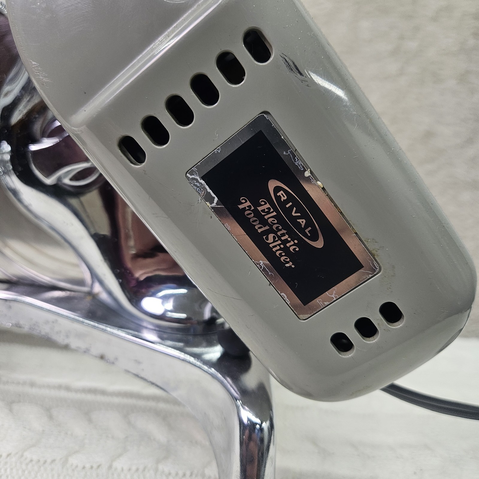 Rival Electric Food Slicer Model 1101E/4 Meat Cheese Deli Slicer Stainless VTG