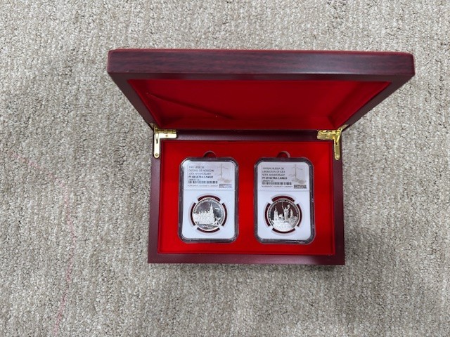 Premium Wooden 2 NGC Coin Display Storage Box Case Collector Coin Holder NGC NEW