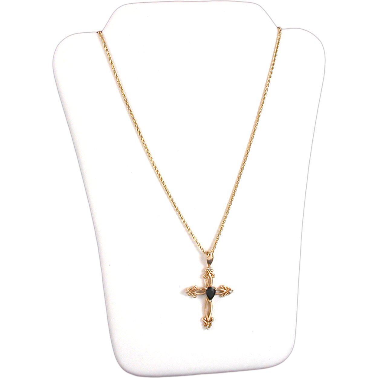 6 White Faux Leather Chain Necklace Jewelry Display