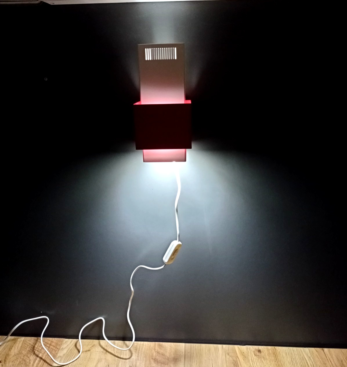 Vintage Soviet Futuristic Wall Light in USSR Space Age Style. Rare metal sconce