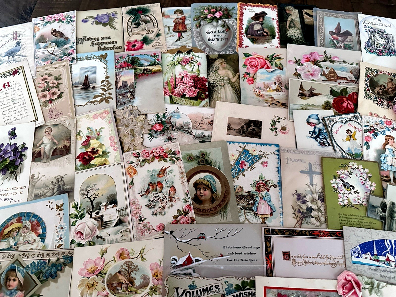 Huge Lot of 200 +Old Scraps~Cards~Ephemera~Mixed Paper~DAMAGED-SCRAPBOOK CRAFTS!