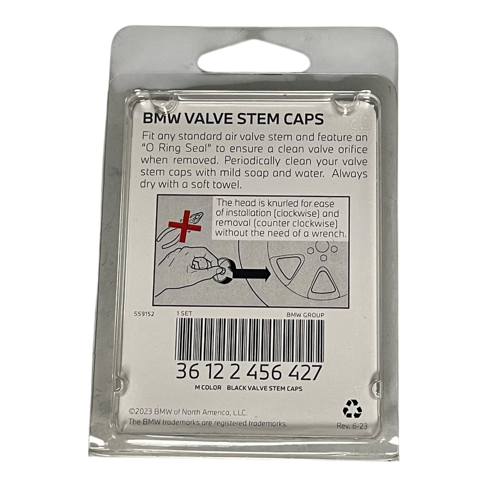 BMW M Performance Emblem Logo Black Tire Valve Stem Caps Set of 4 New