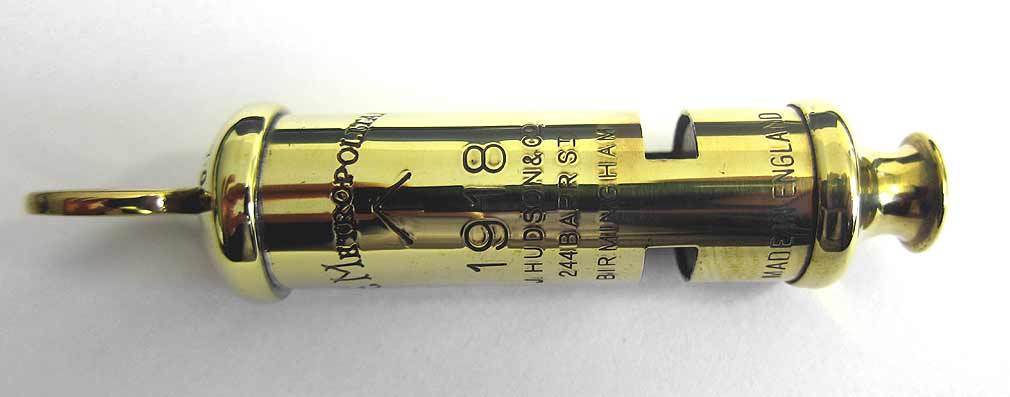 British WW1 Army Whistle Trench RFC RAF WWI Brass US USA 1914 -1918 Hudson