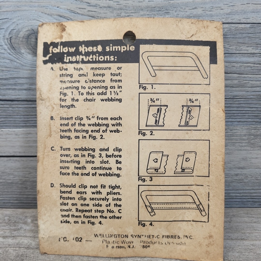 WELLINGTON AIR LITE RE WEB CLIPS FOR LAWN FURNITURE STOCK #102 PKG OF 12 NIB