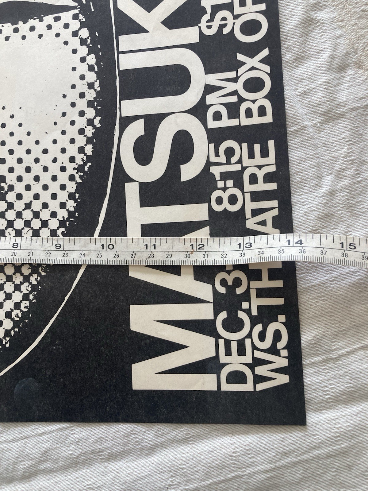 Noh Theater Japanese Original Vintage 1978 print Poster Paper NYC Matsukaze