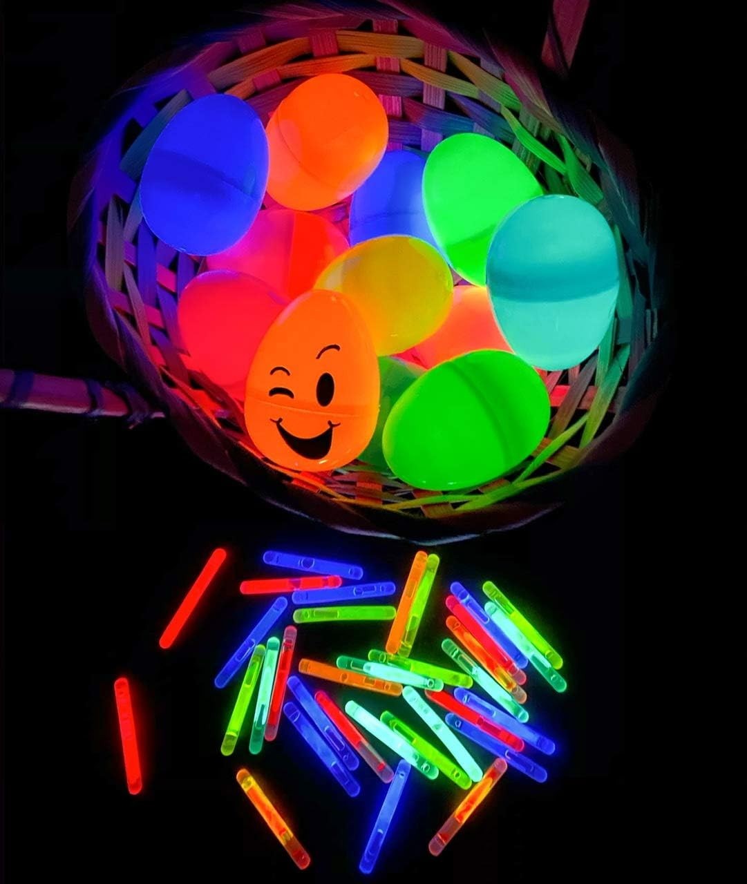 100-Pack Mini Glow Sticks – Assorted Colors, Bulk Glow-in-the-Dark for Easter, F