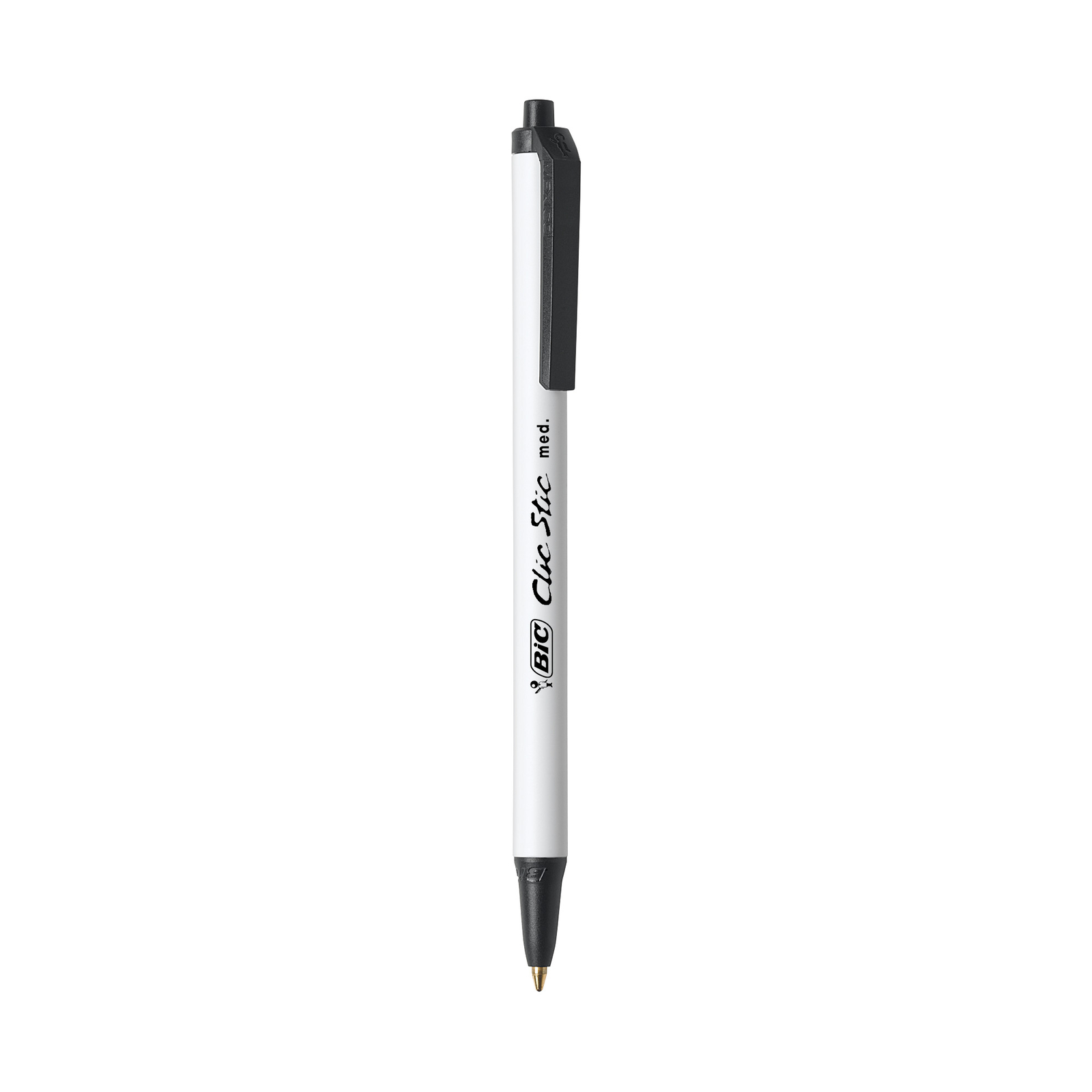 BIC Clic Stic Retractable Ball Pen, Medium Point, Black, 12-Pack