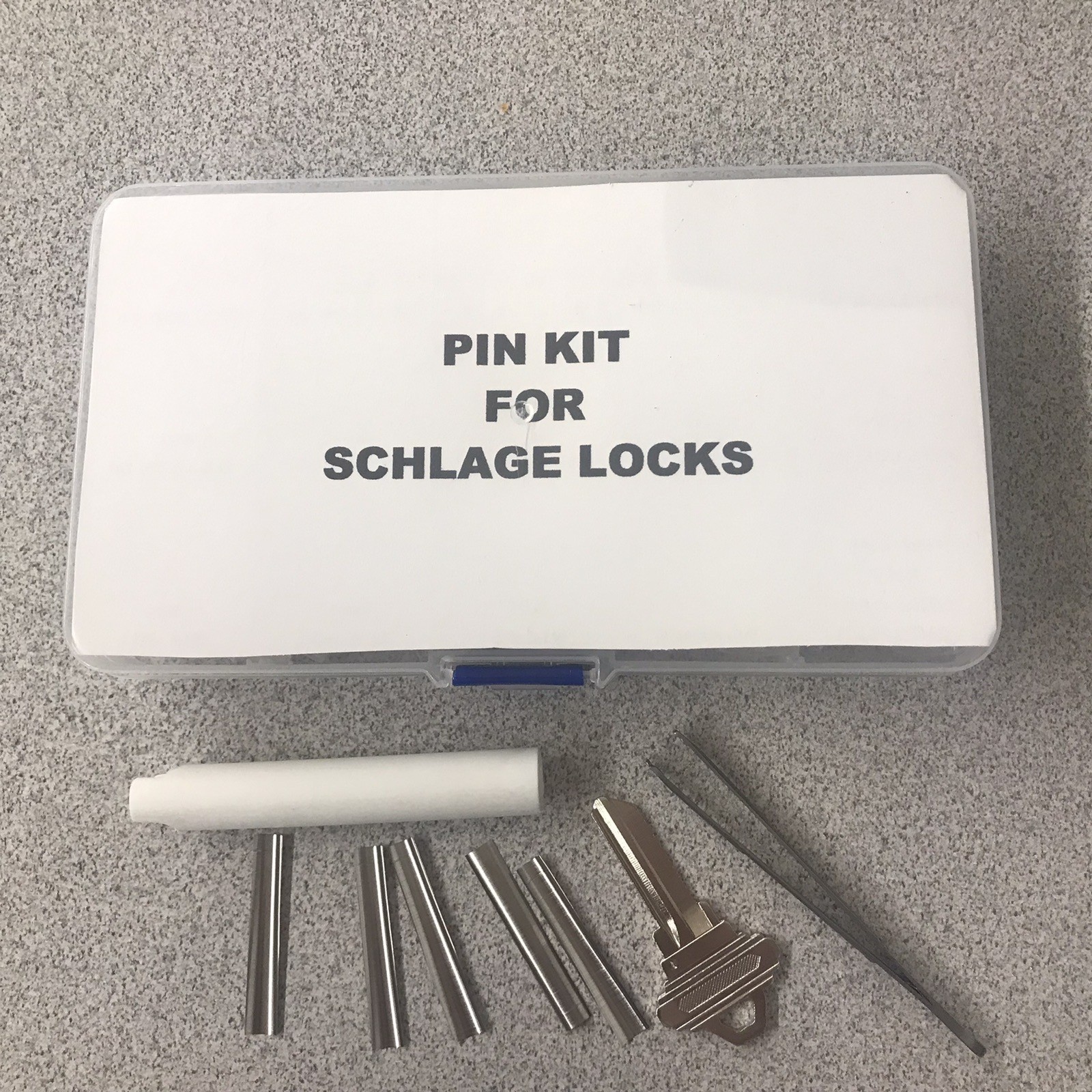 KEYING KIT FOR SCHLAGE LOCK CYLINDERS INCLUDES TOP, BOTTOM PINS, SPRINGS, TOOLS