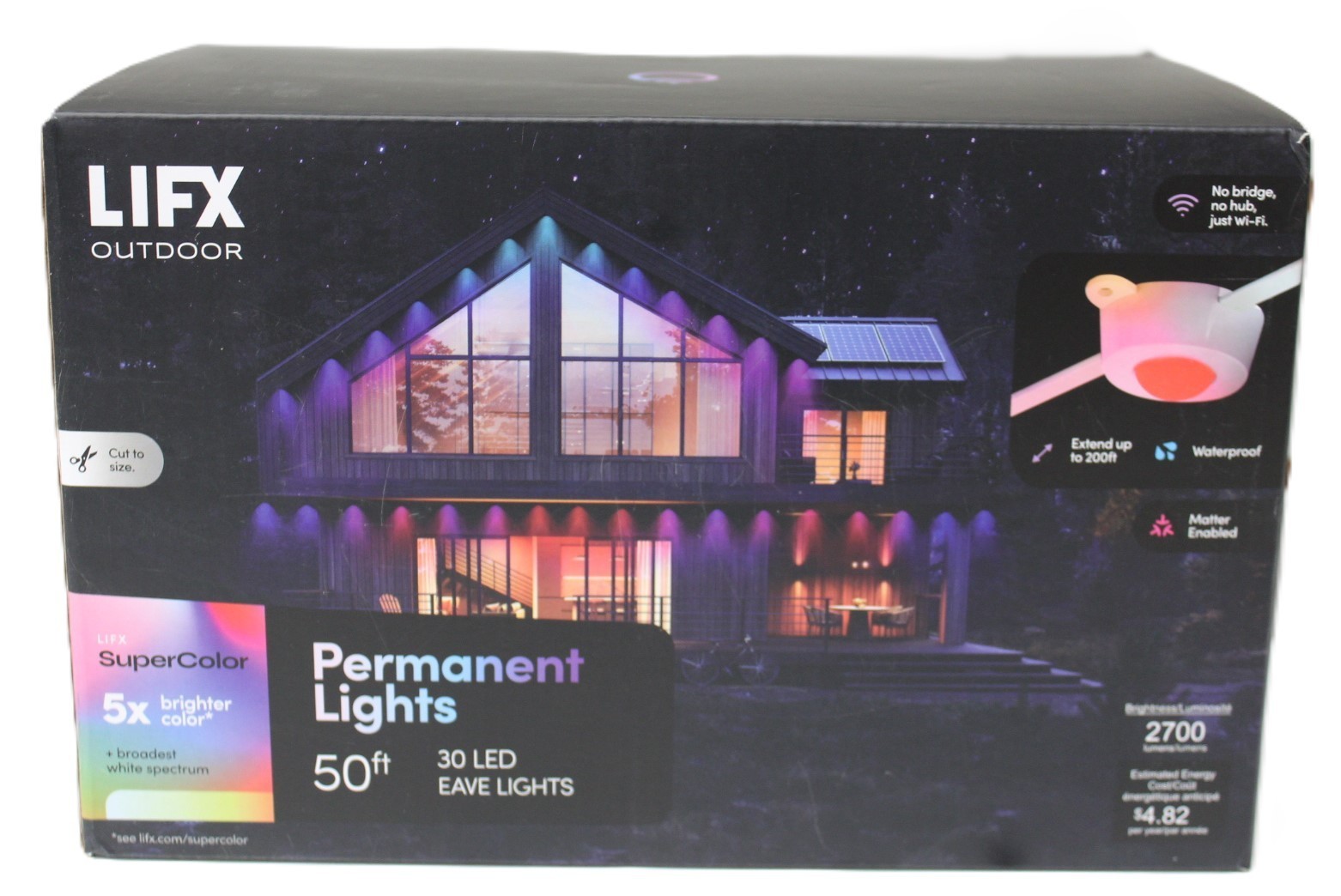 LIFX 50ft Outdoor Permanent Smart Lights RGBW LED Strip Supercolor Christmas