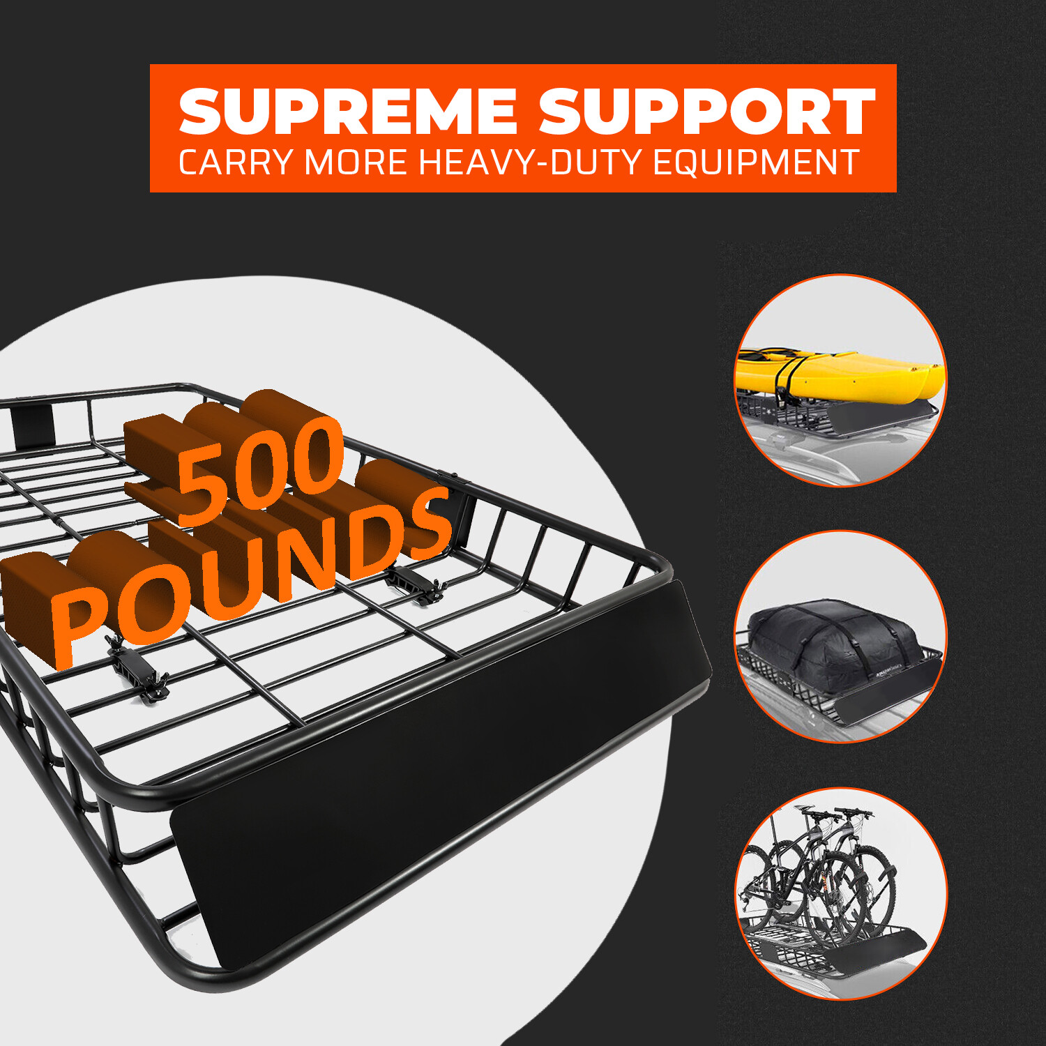 64" Universal Black Roof Rack Cargo Carrier w/ Extension Luggage Hold Basket SUV